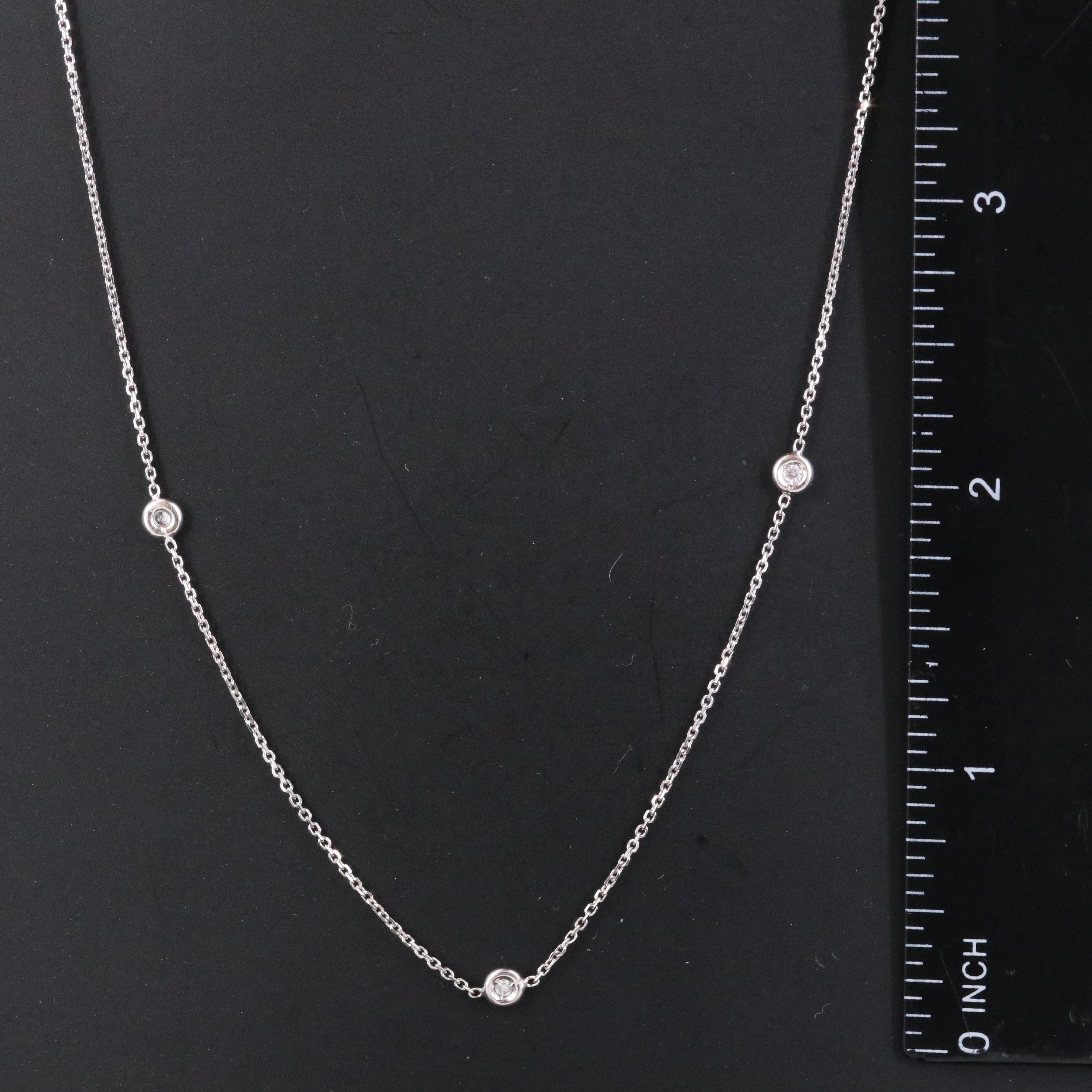18K 0.05 CTW Diamond Station Chain Necklace