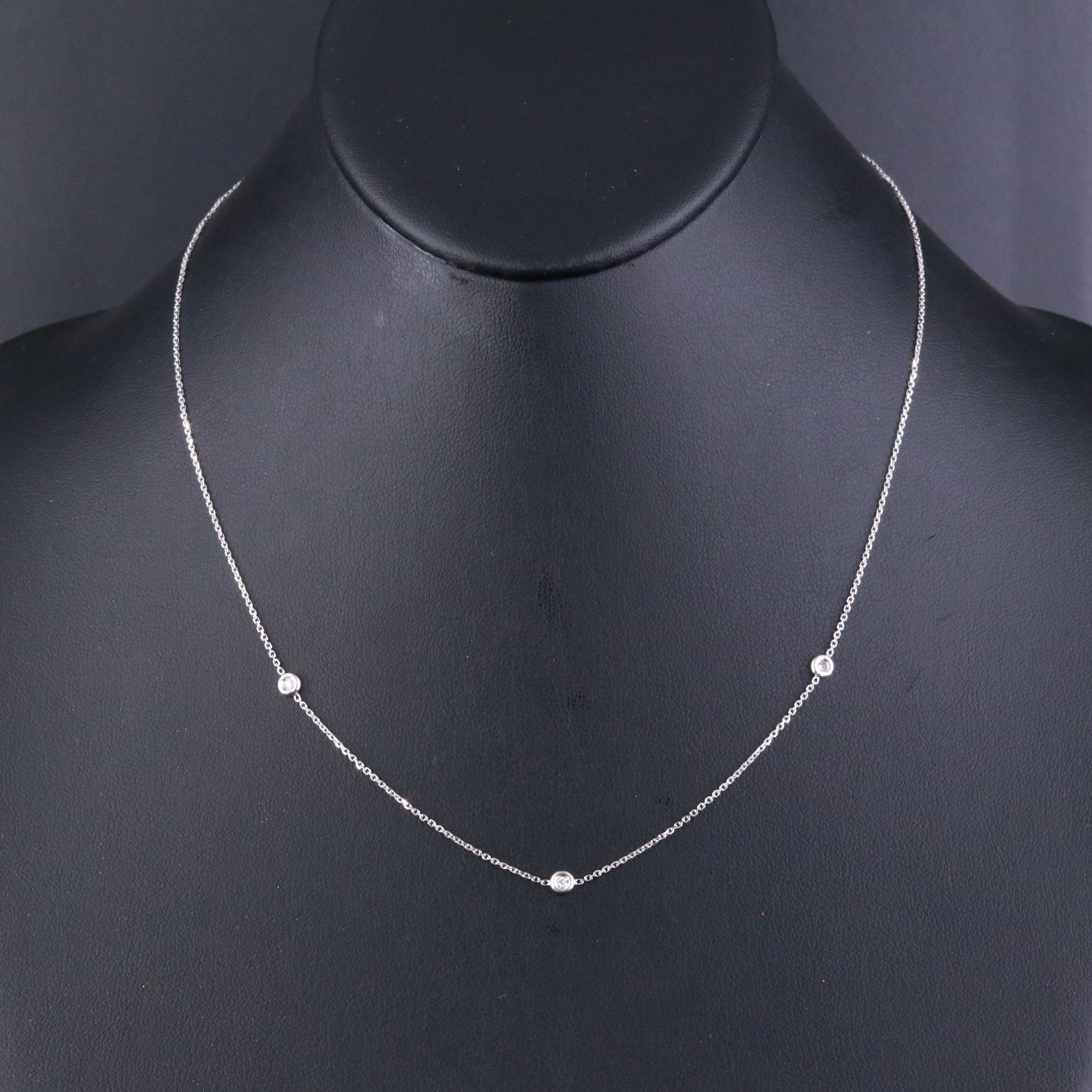 18K 0.05 CTW Diamond Station Chain Necklace