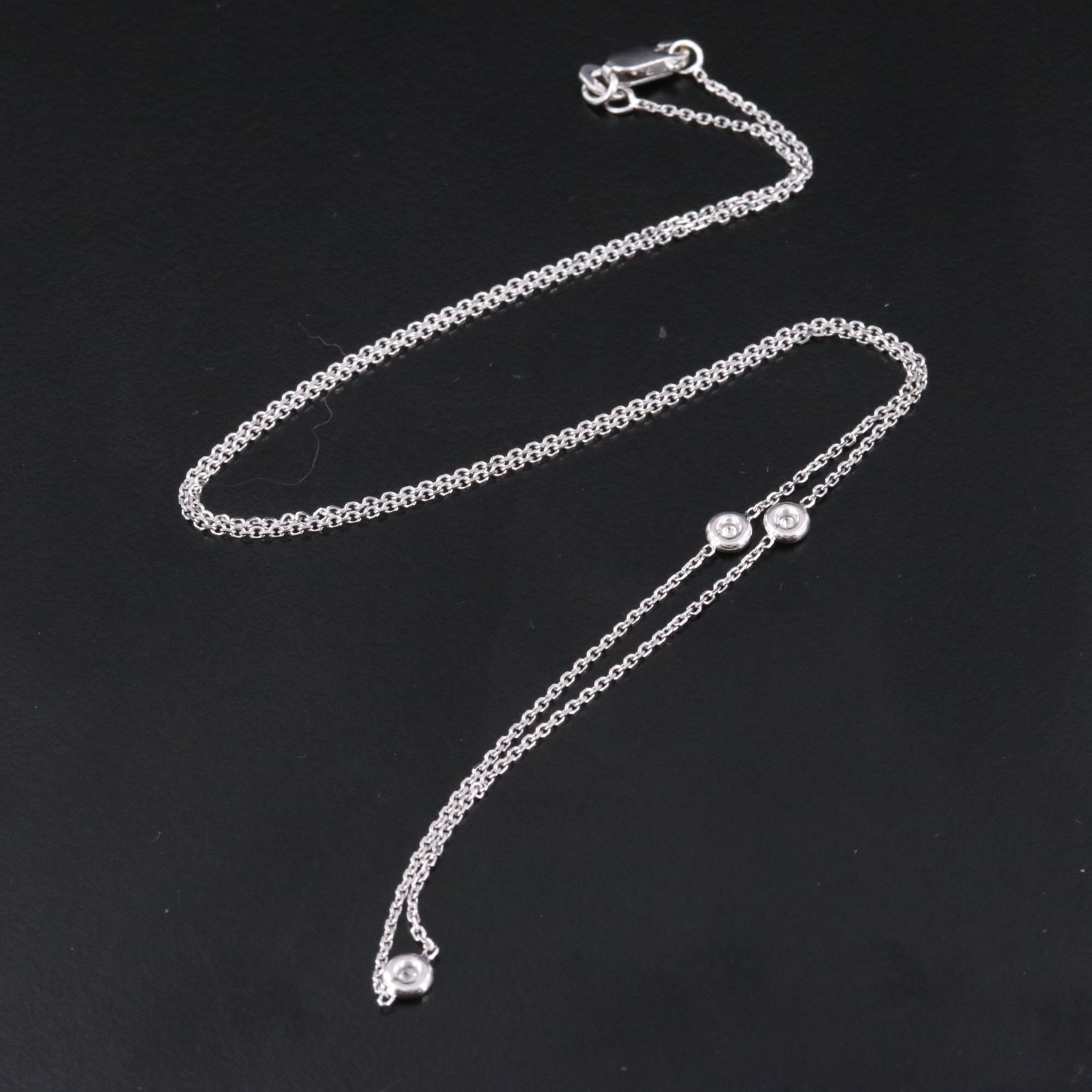 18K 0.05 CTW Diamond Station Chain Necklace