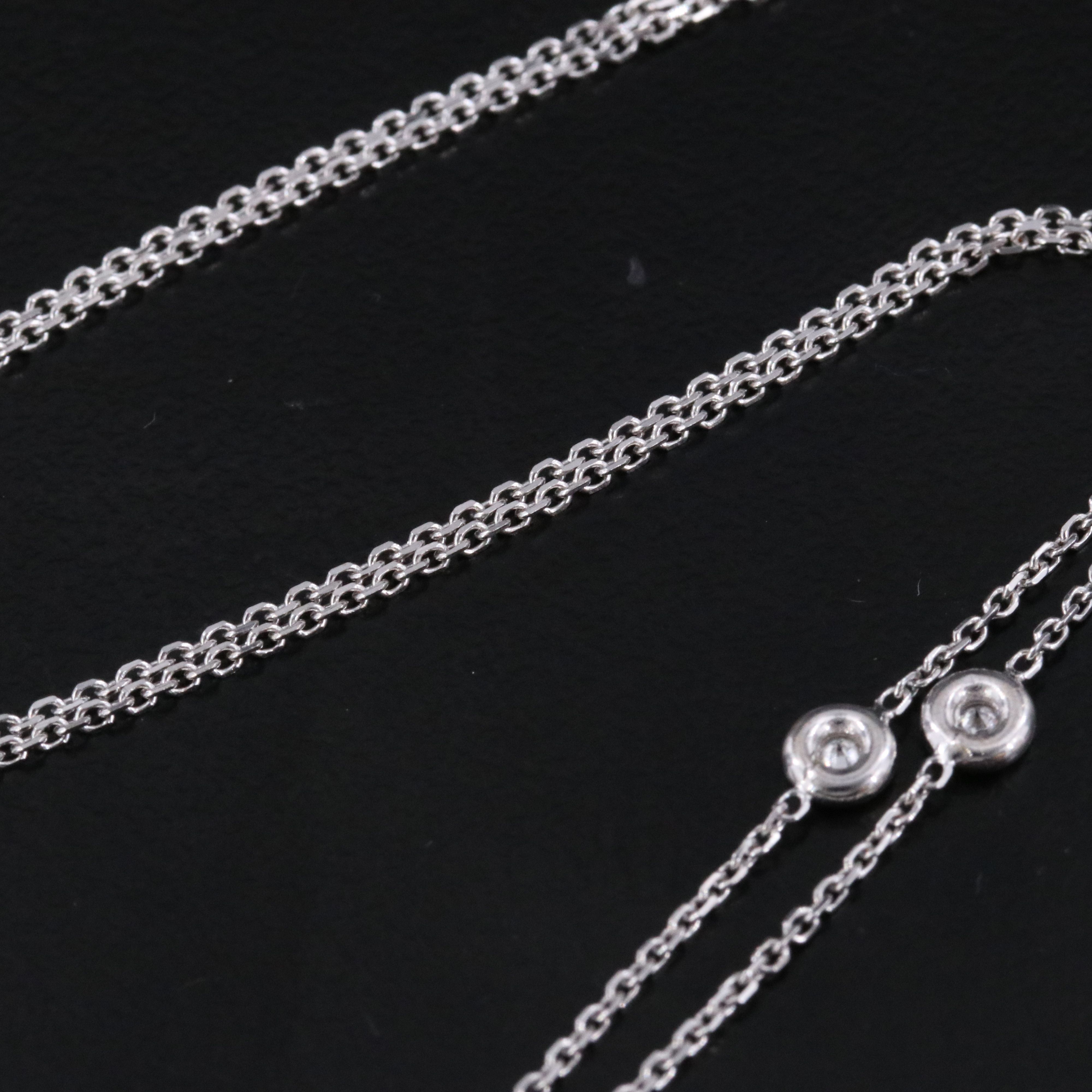 18K 0.05 CTW Diamond Station Chain Necklace