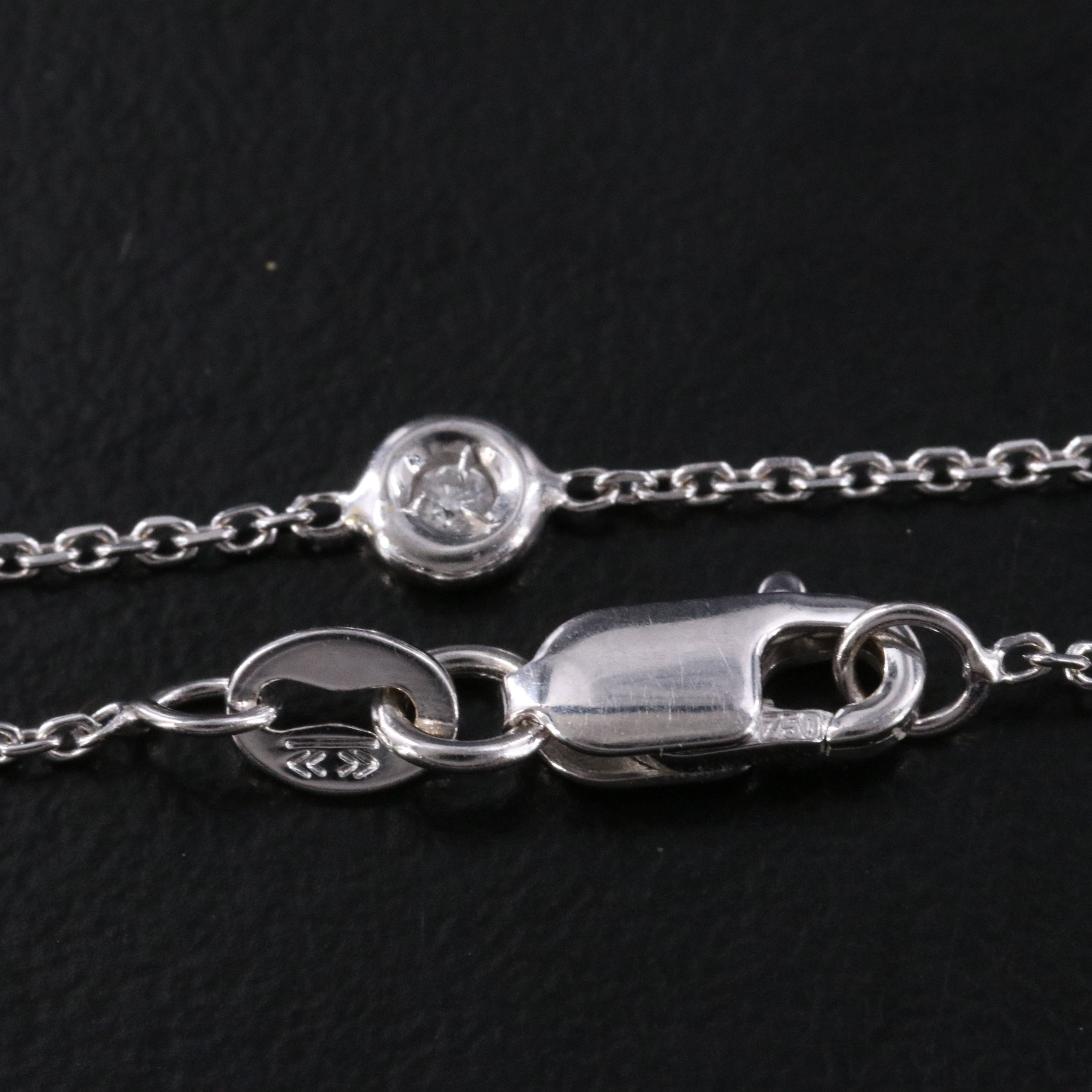 18K 0.05 CTW Diamond Station Chain Necklace