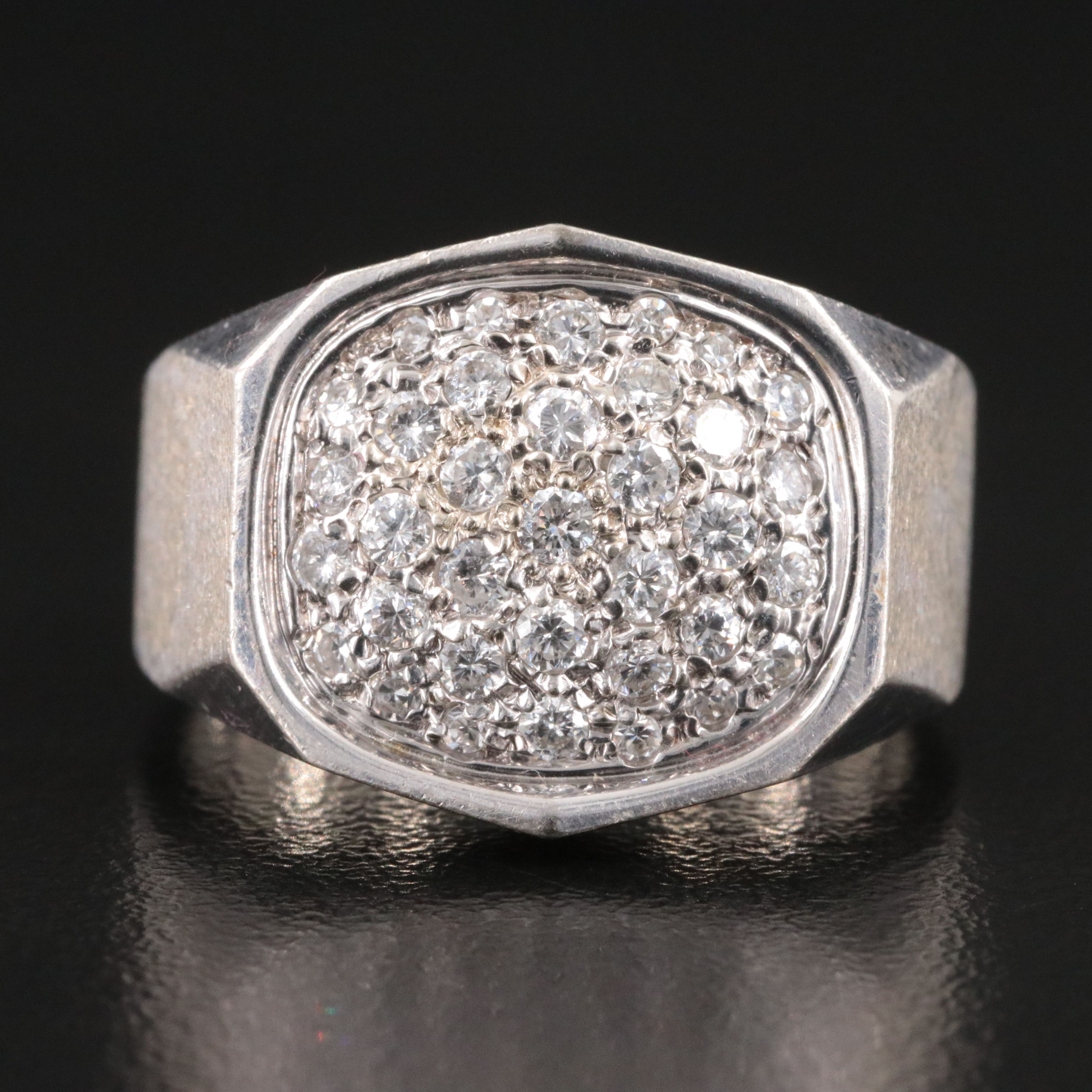 14K 1.05 CTW Pavé Diamond Ring