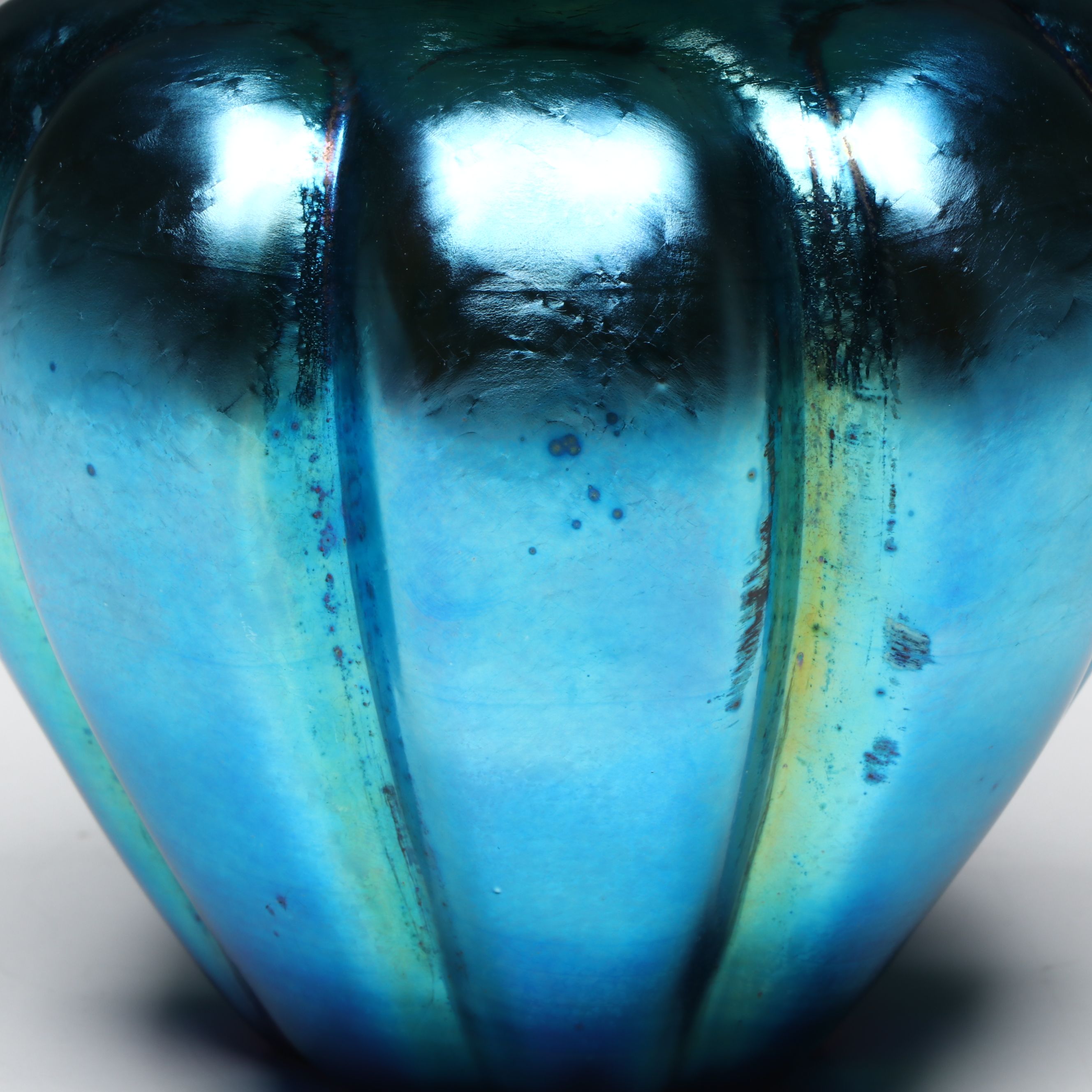 Frederick Carder for Steuben Blue Aurene Art Glass Lamp Body
