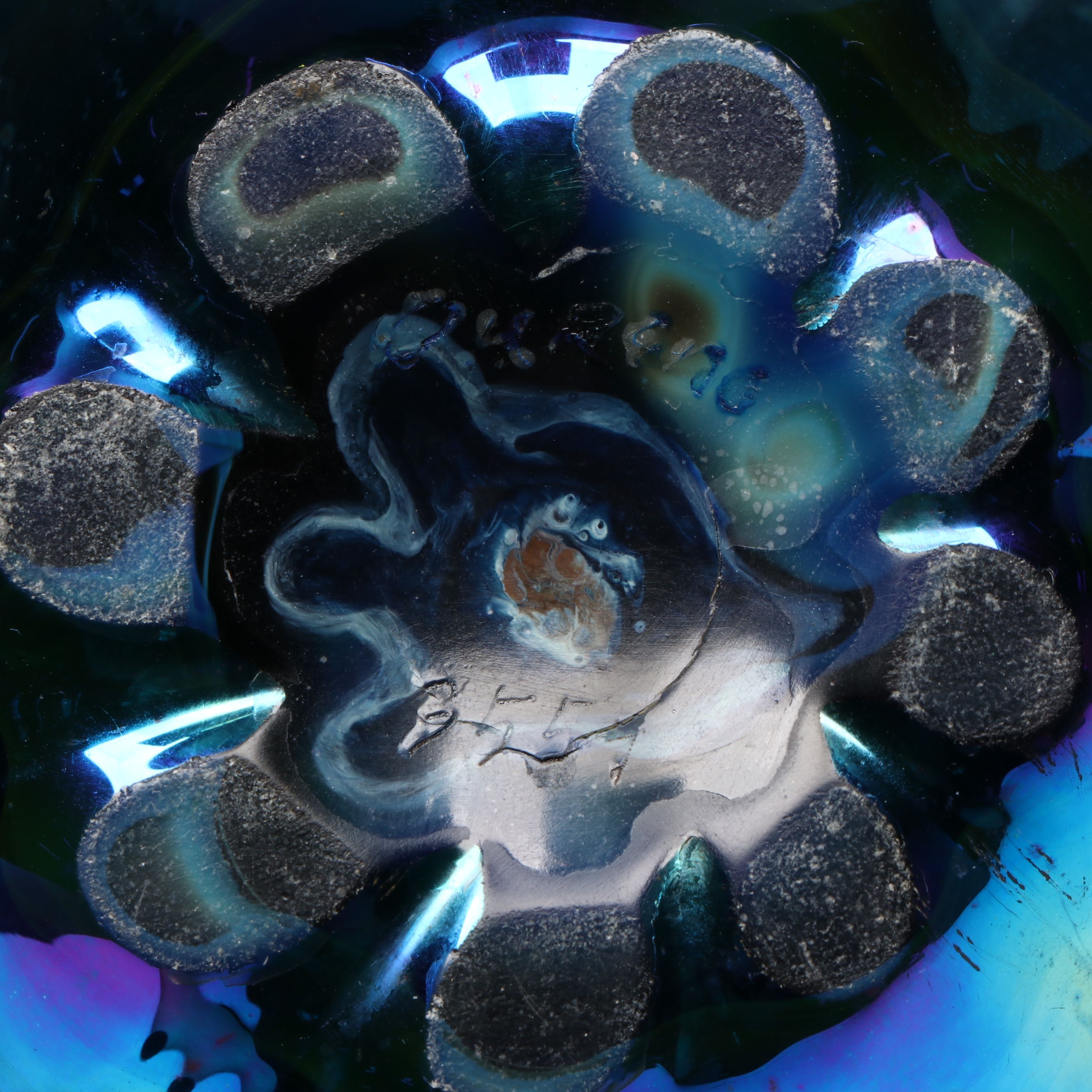 Frederick Carder for Steuben Blue Aurene Art Glass Lamp Body