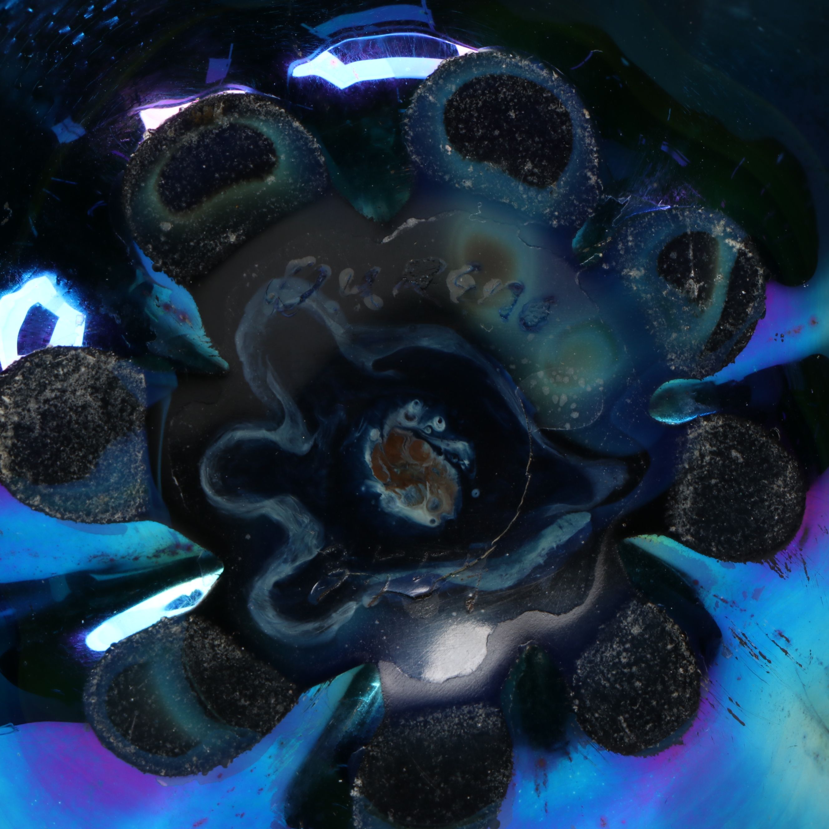 Frederick Carder for Steuben Blue Aurene Art Glass Lamp Body