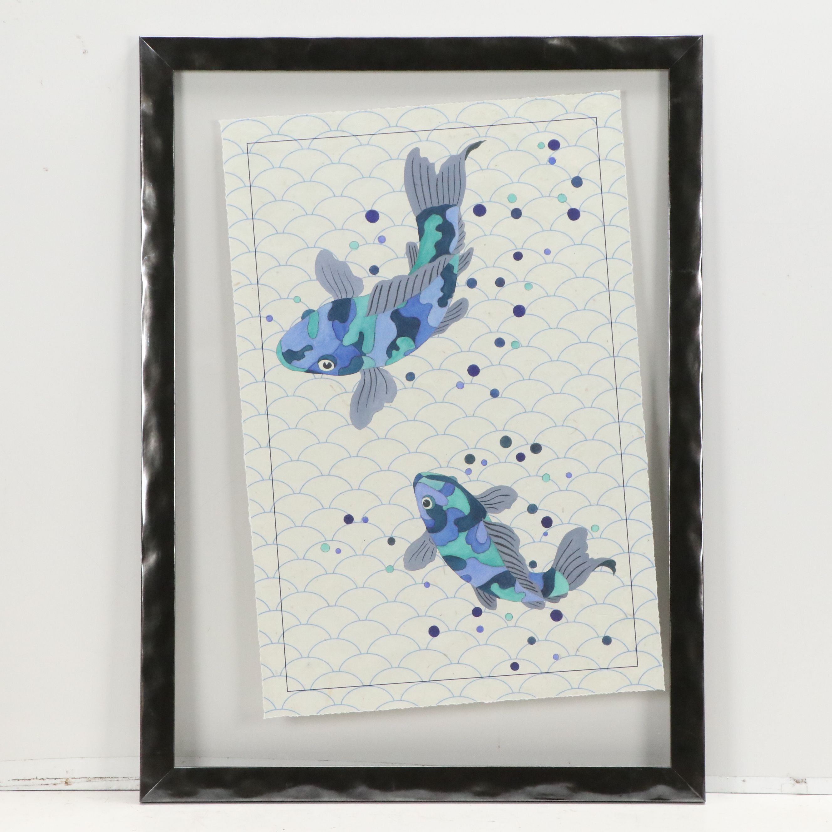Port 68. Giclées "Blue Koi I" and "Blue Koi II," 21st Century