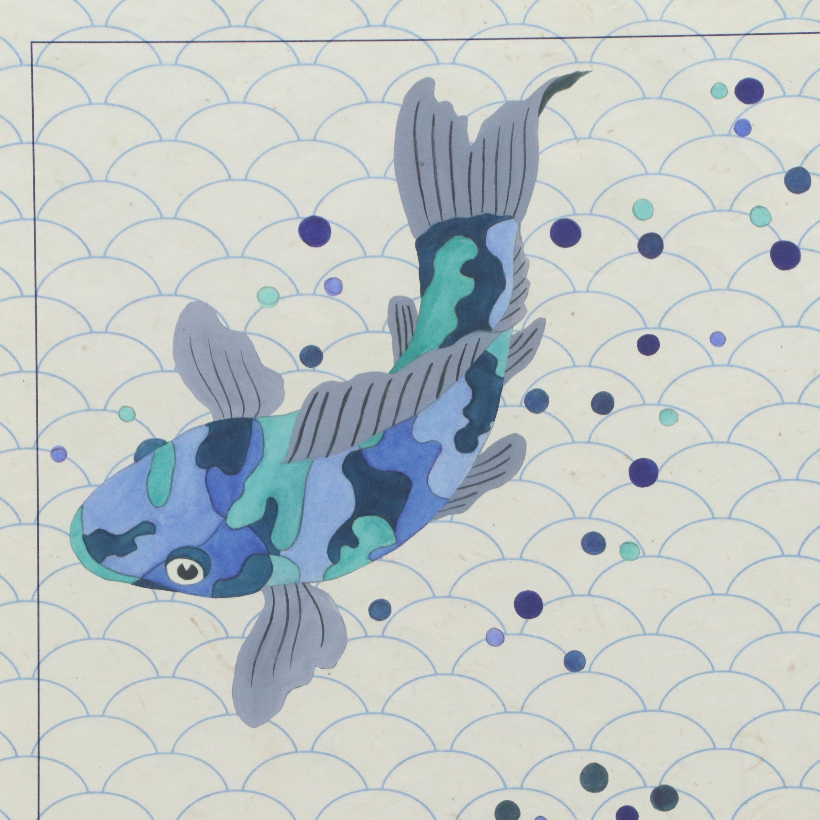 Port 68. Giclées "Blue Koi I" and "Blue Koi II," 21st Century