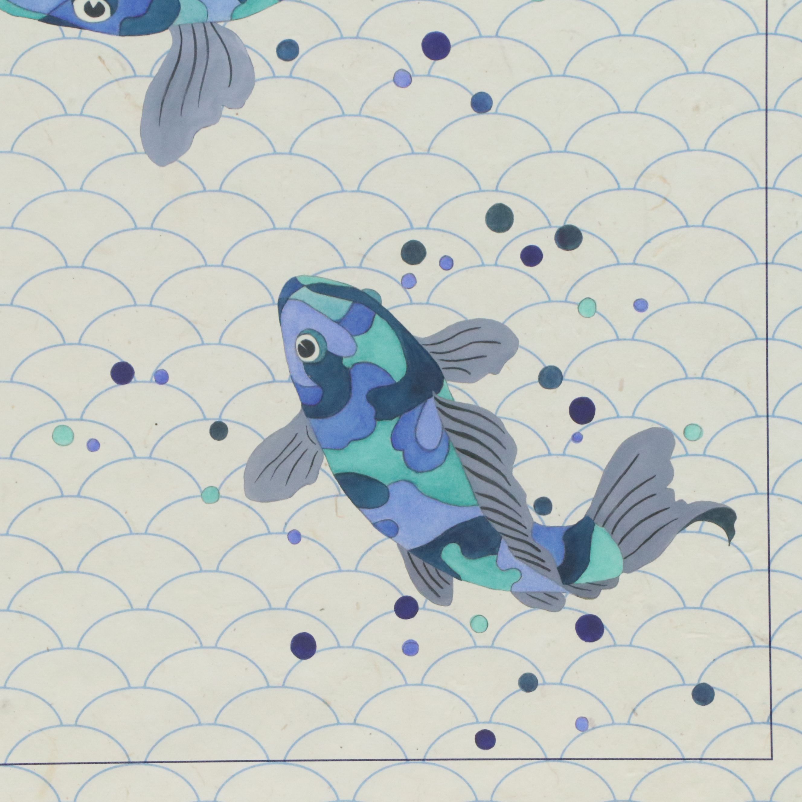Port 68. Giclées "Blue Koi I" and "Blue Koi II," 21st Century