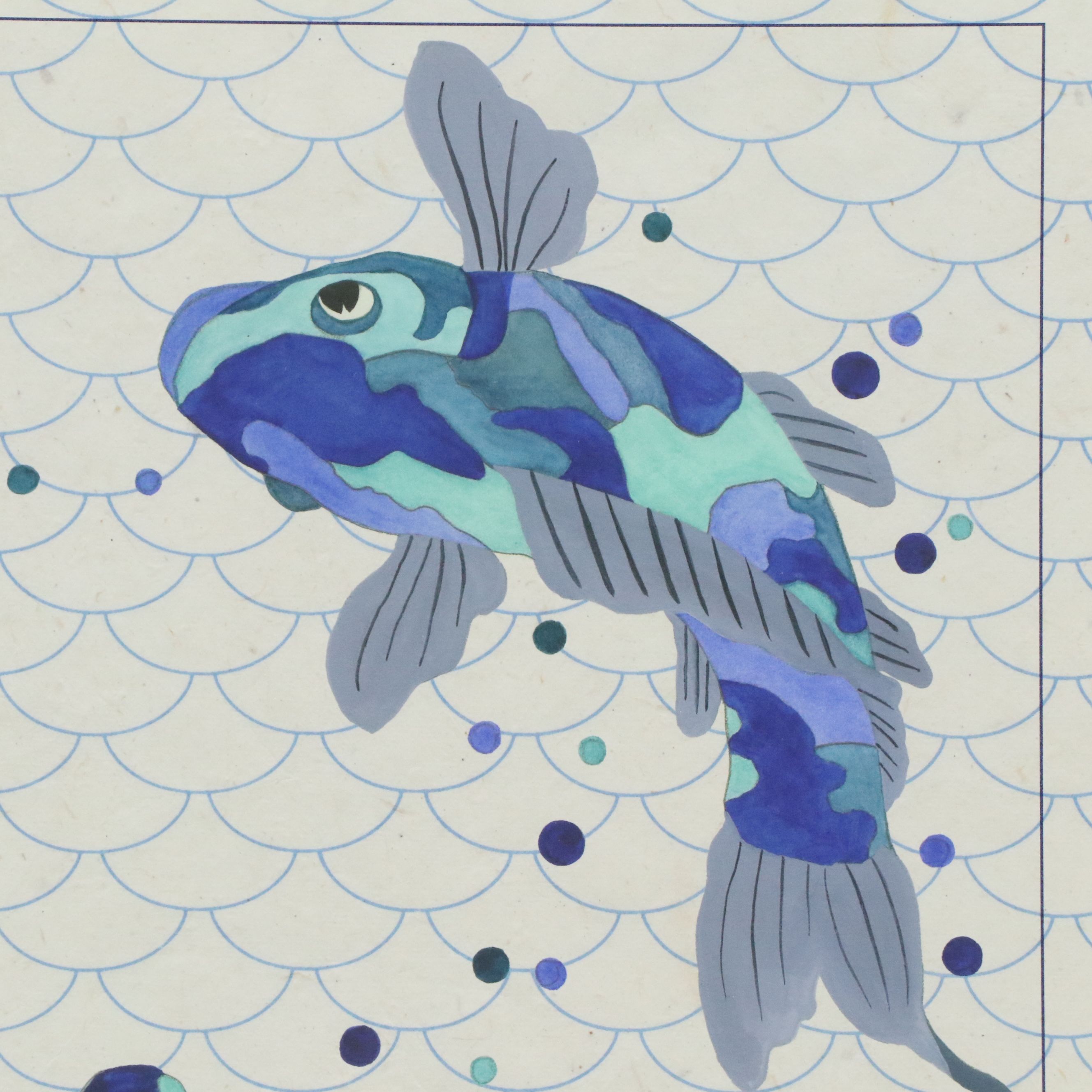Port 68. Giclées "Blue Koi I" and "Blue Koi II," 21st Century