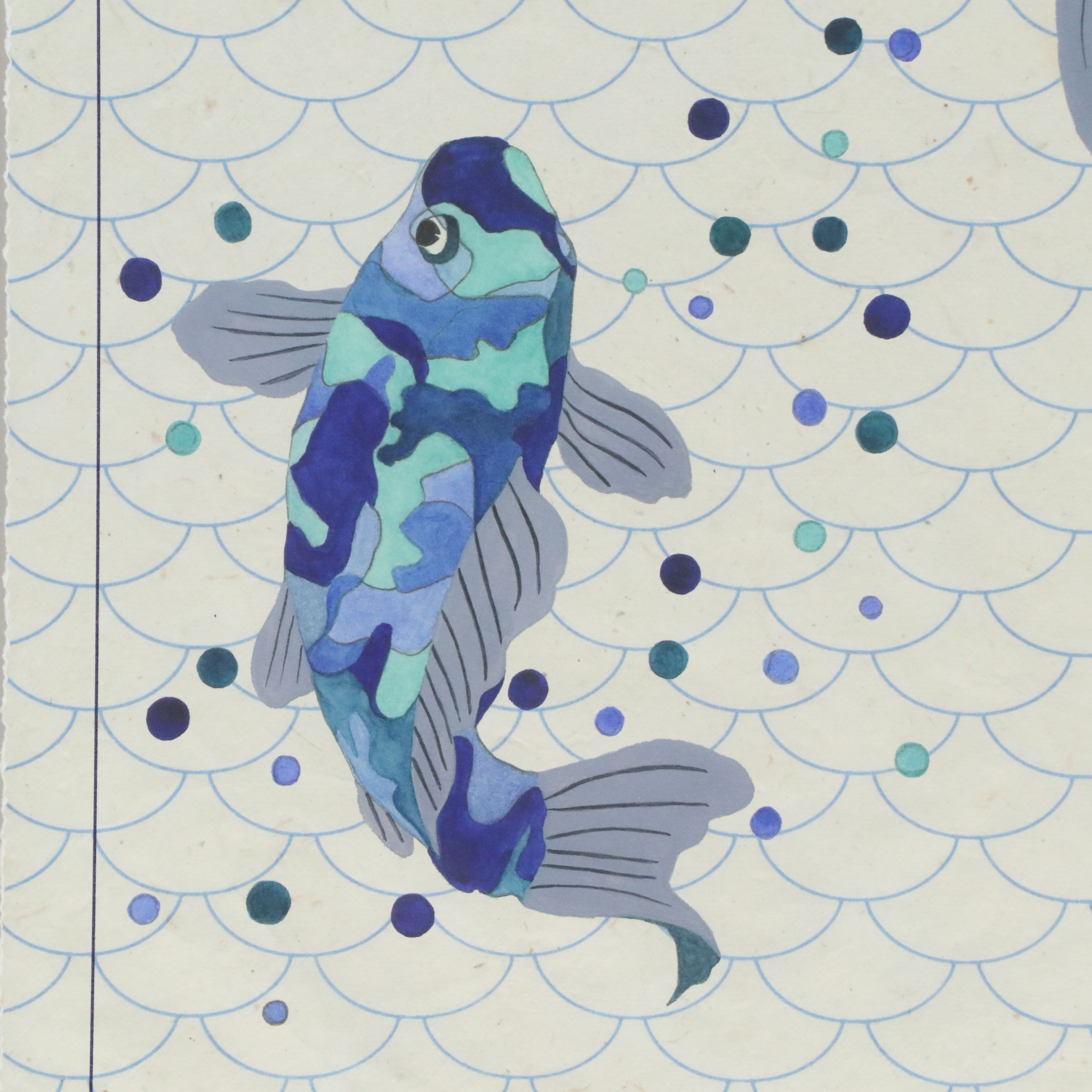 Port 68. Giclées "Blue Koi I" and "Blue Koi II," 21st Century