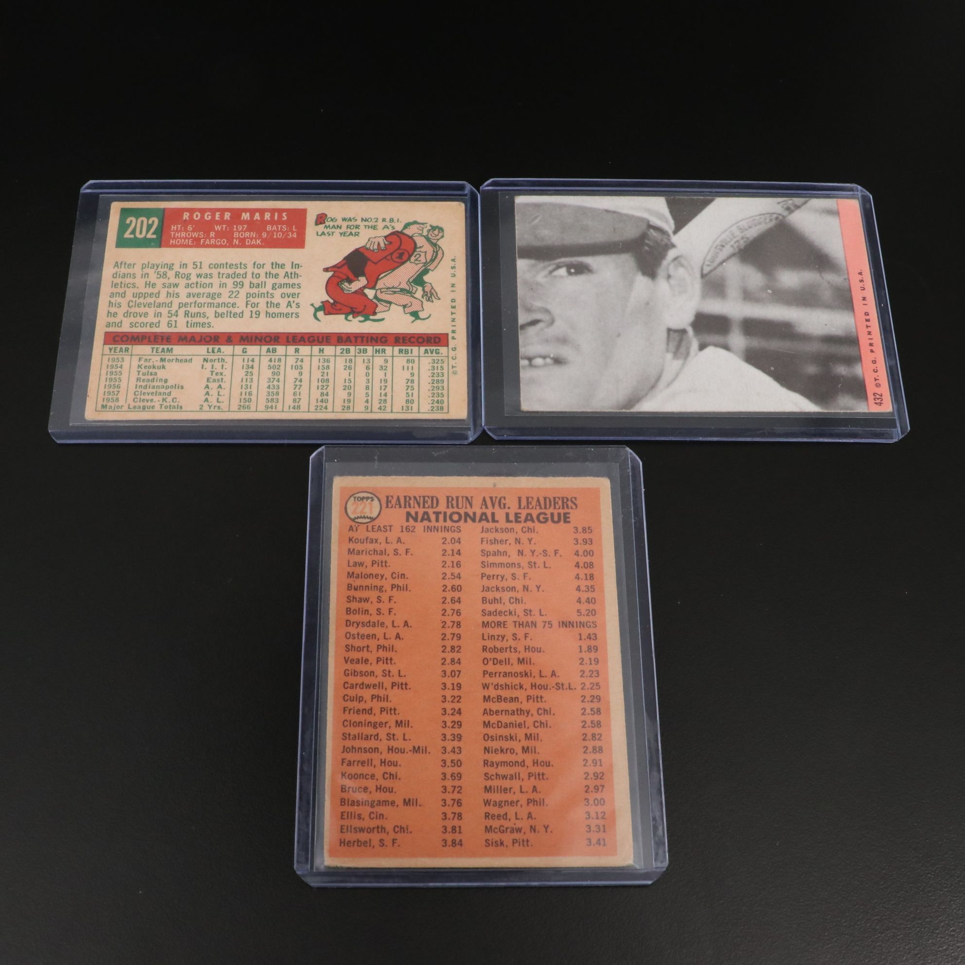 Topps Baseball Cards Featuring Roger Maris, Bob Gibson, and More, 1959-1969