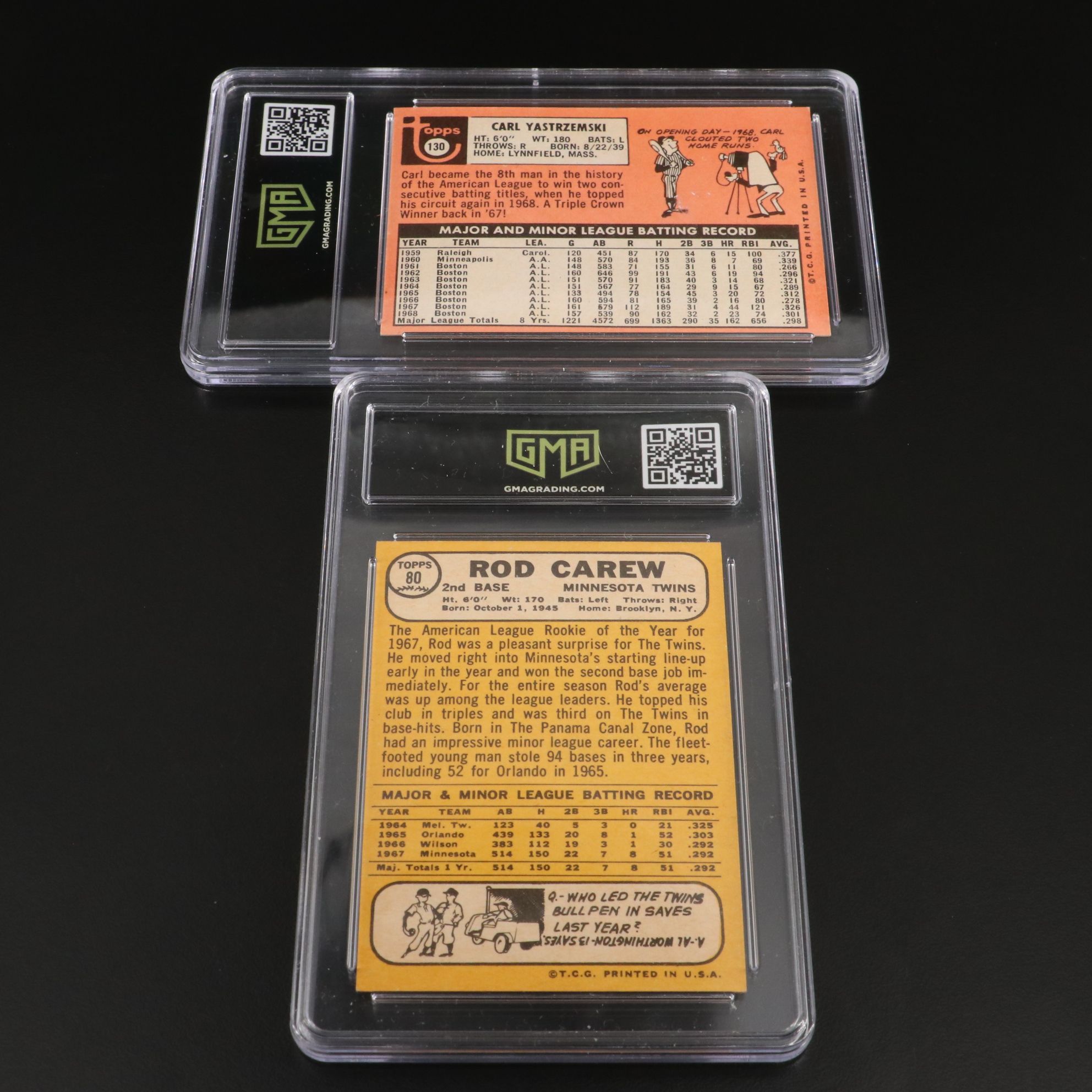 Topps Baseball Cards Featuring Roger Maris, Bob Gibson, and More, 1959-1969