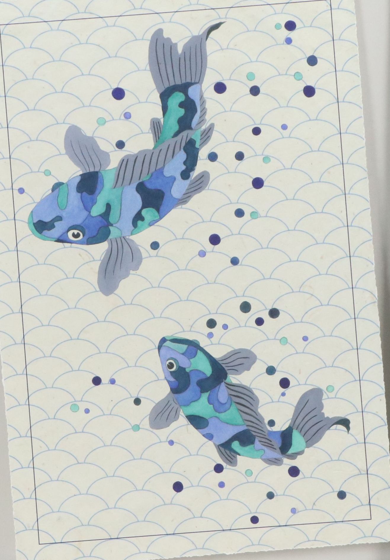 Port 68. Giclées "Blue Koi I" and "Blue Koi II," 21st Century