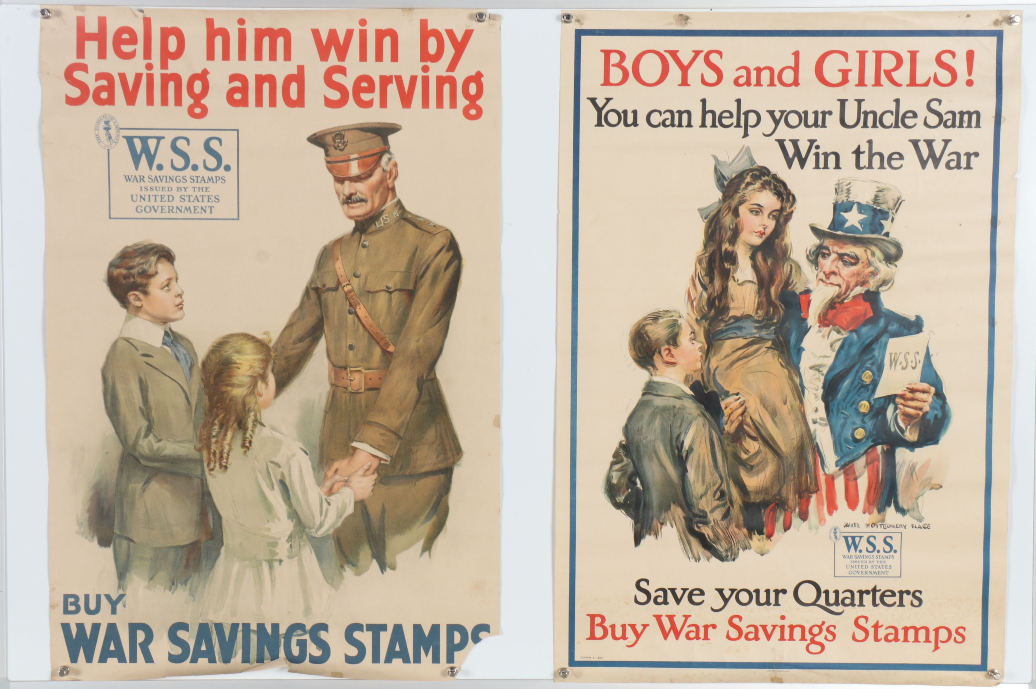 World War I Era American War Bonds and Other Patriotic Lithograph Posters