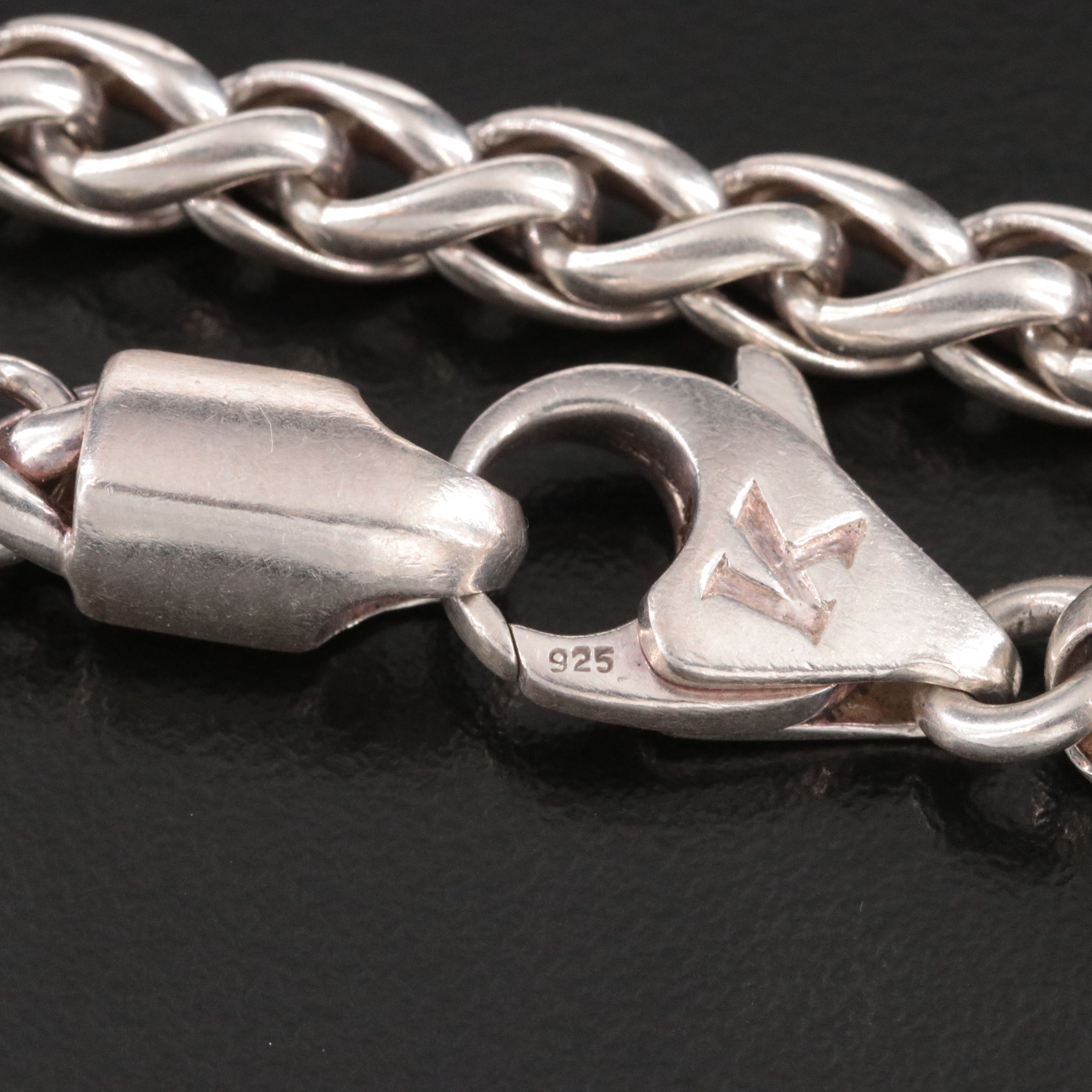 Kailis Sterling Geometric Wheat Sliding Pearl Charm Bracelet