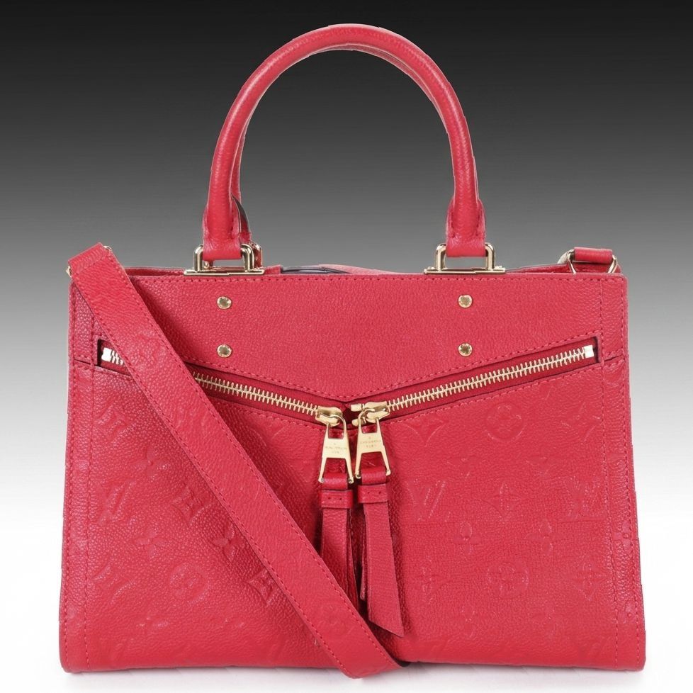 Louis Vuitton PM Sully Handbag in Scarlet Empreinte Monogram Leather
