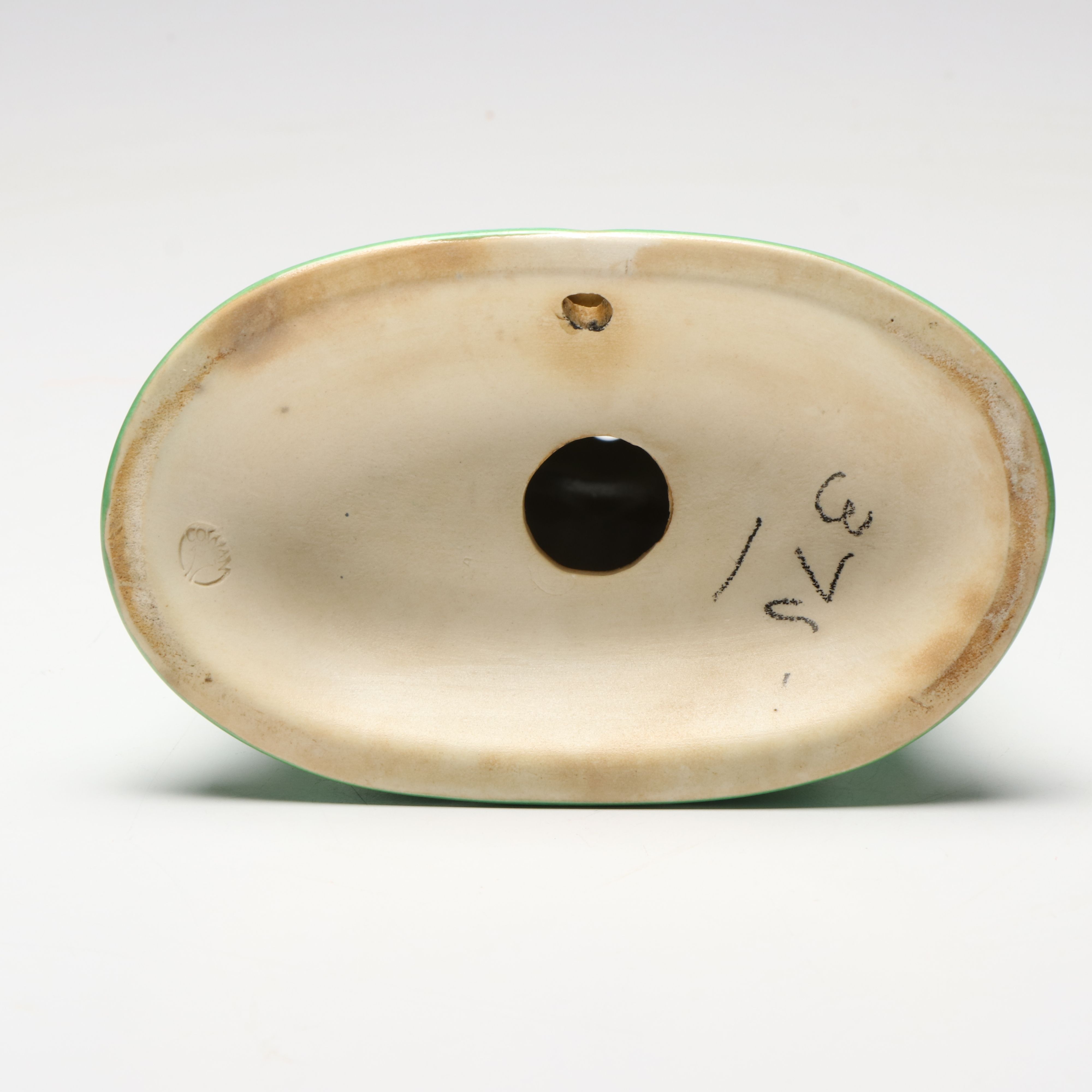 Cowan Pottery Crackle Glaze Vase with Other Green Ceramic Vase