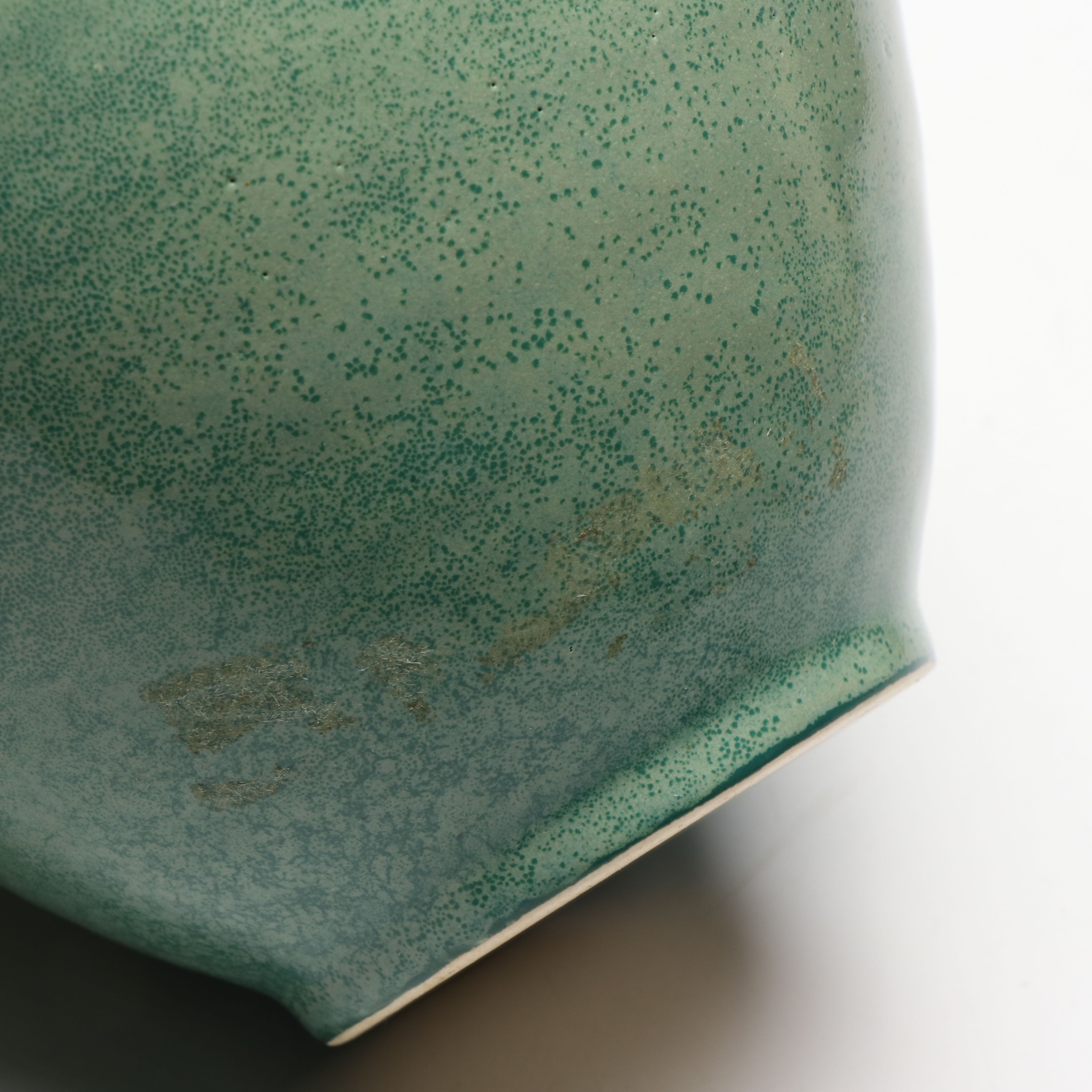 Cowan Pottery Crackle Glaze Vase with Other Green Ceramic Vase