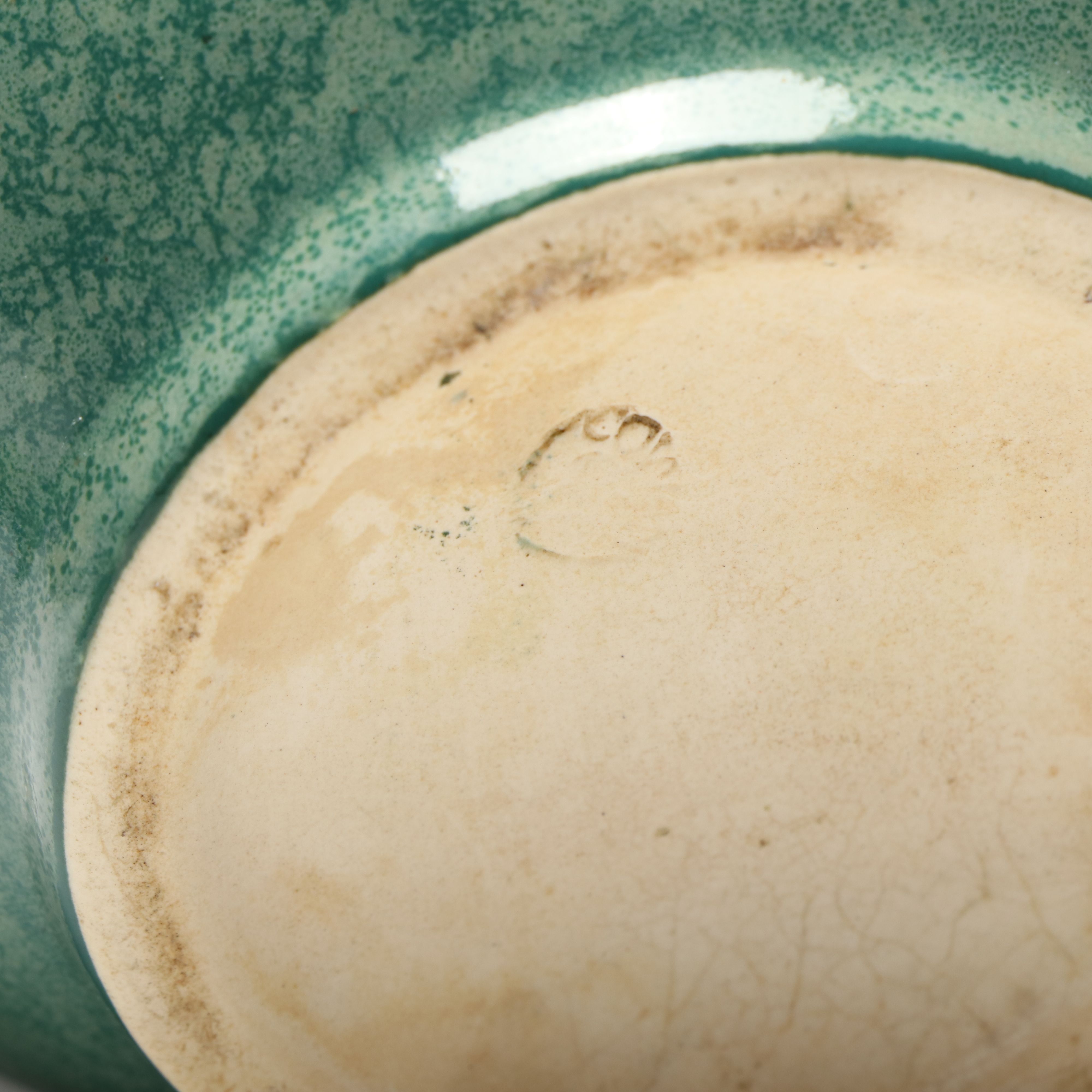 Cowan Pottery Crackle Glaze Vase with Other Green Ceramic Vase