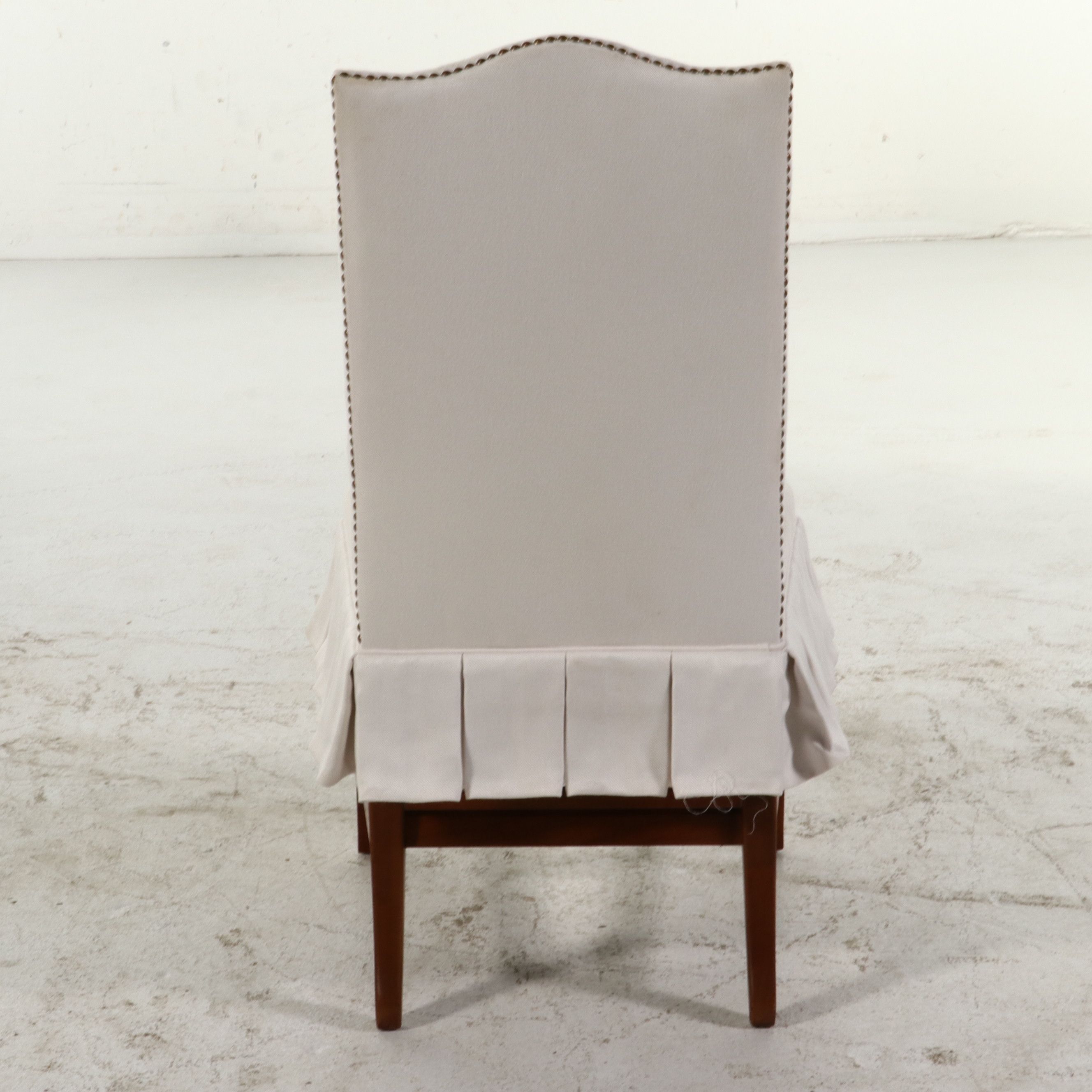Set of Eight Hickory Chair Co. Upholstered Dining Chairs with Embroidery