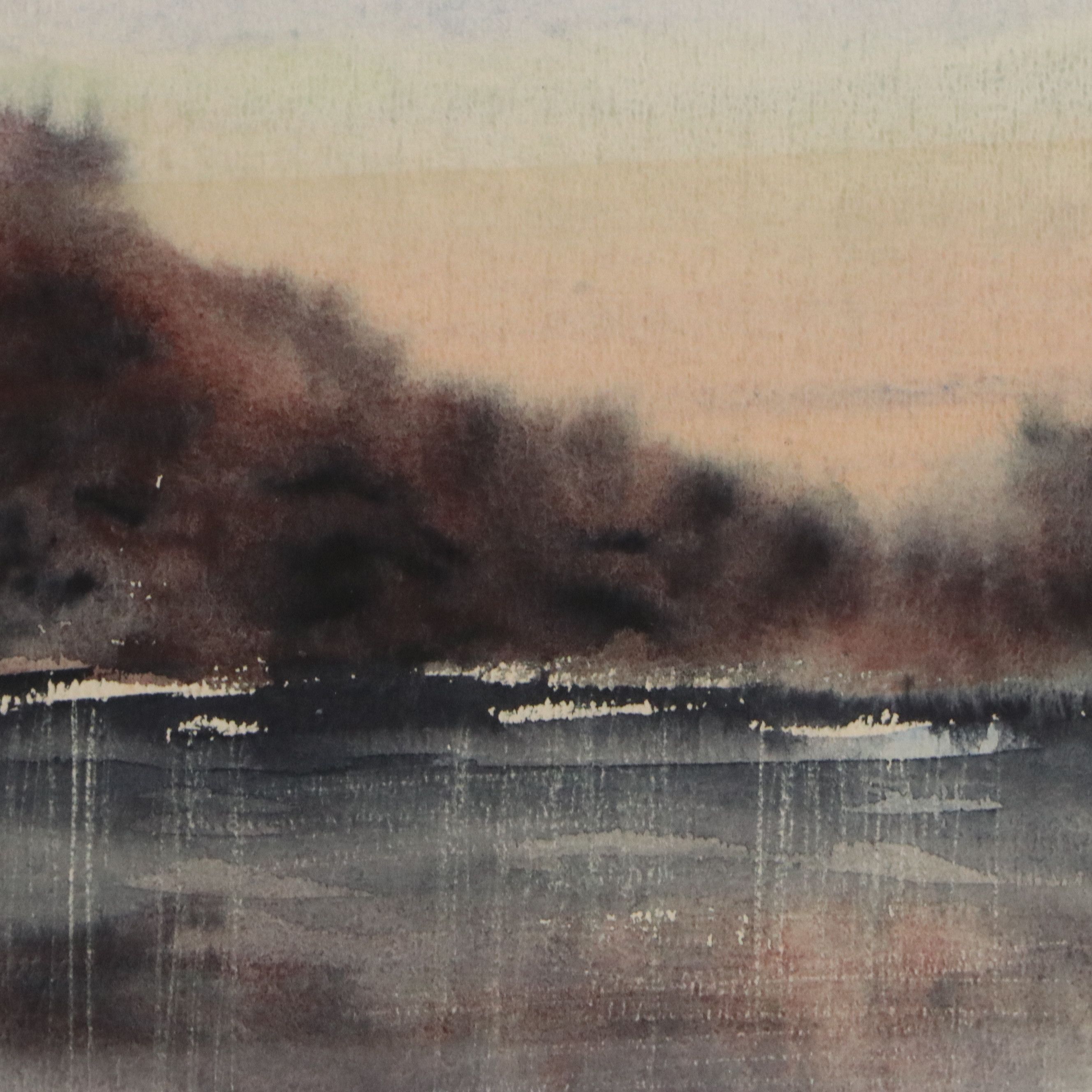 Elsie Hassan Atmospheric Watercolor Painting, 20th Century