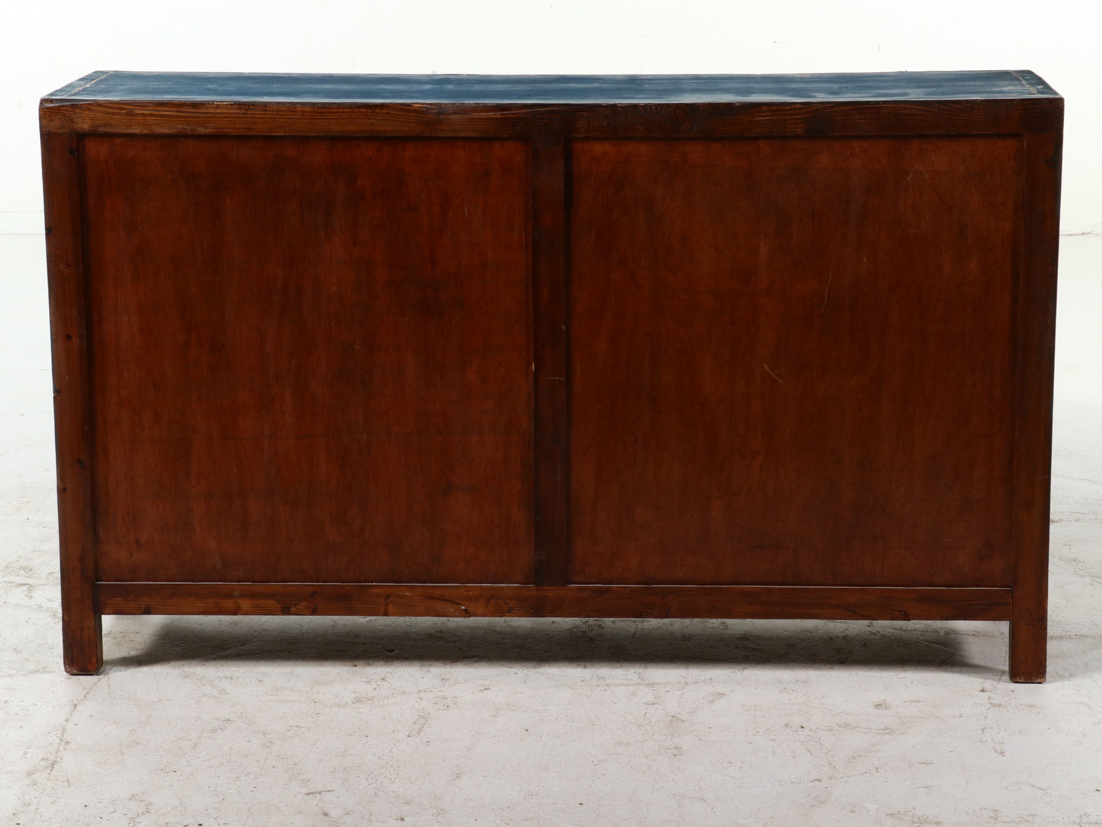 Antique Chinese Lacquered Elm Credenza