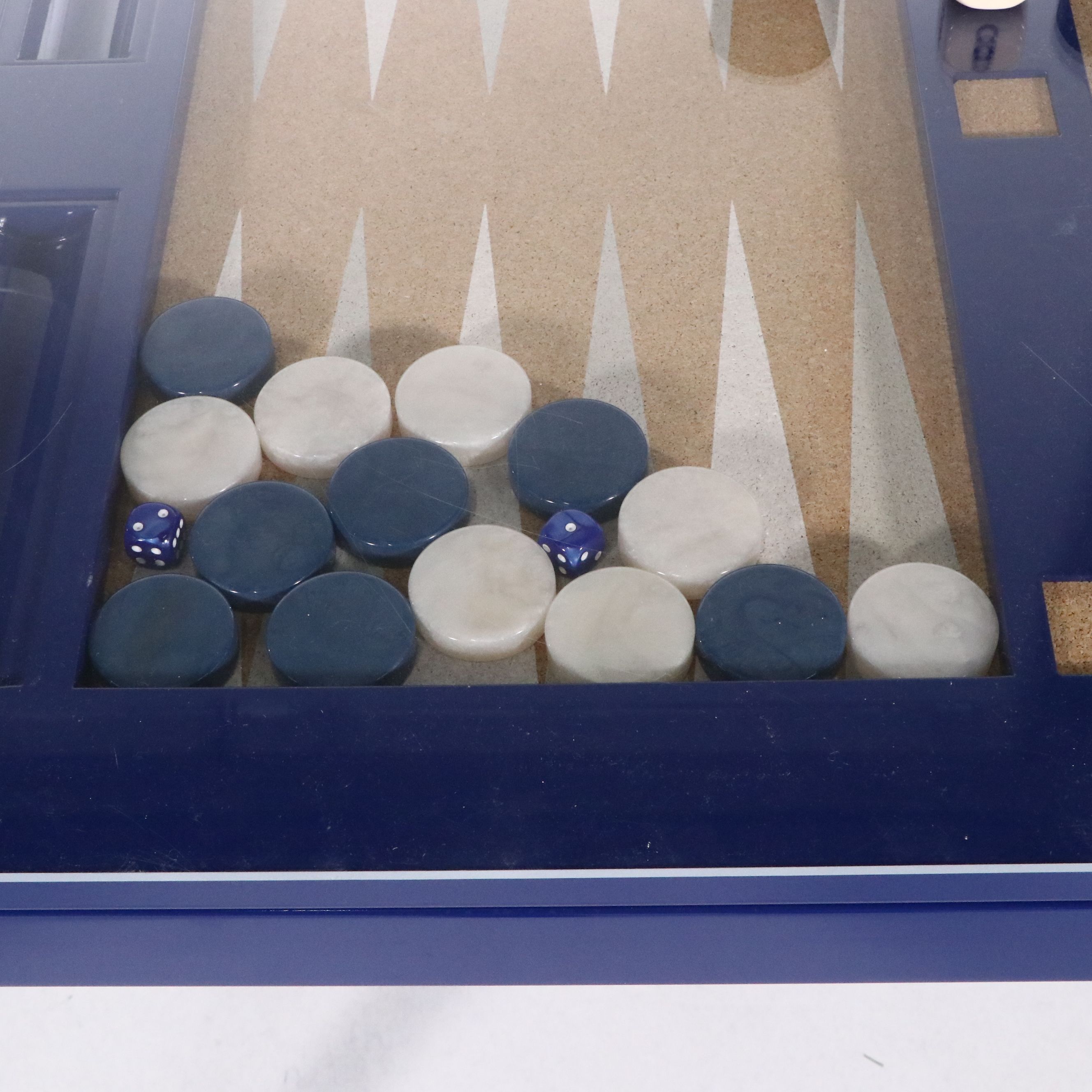 Lacquered Wood Backgammon Table with Accessories, 21st Century