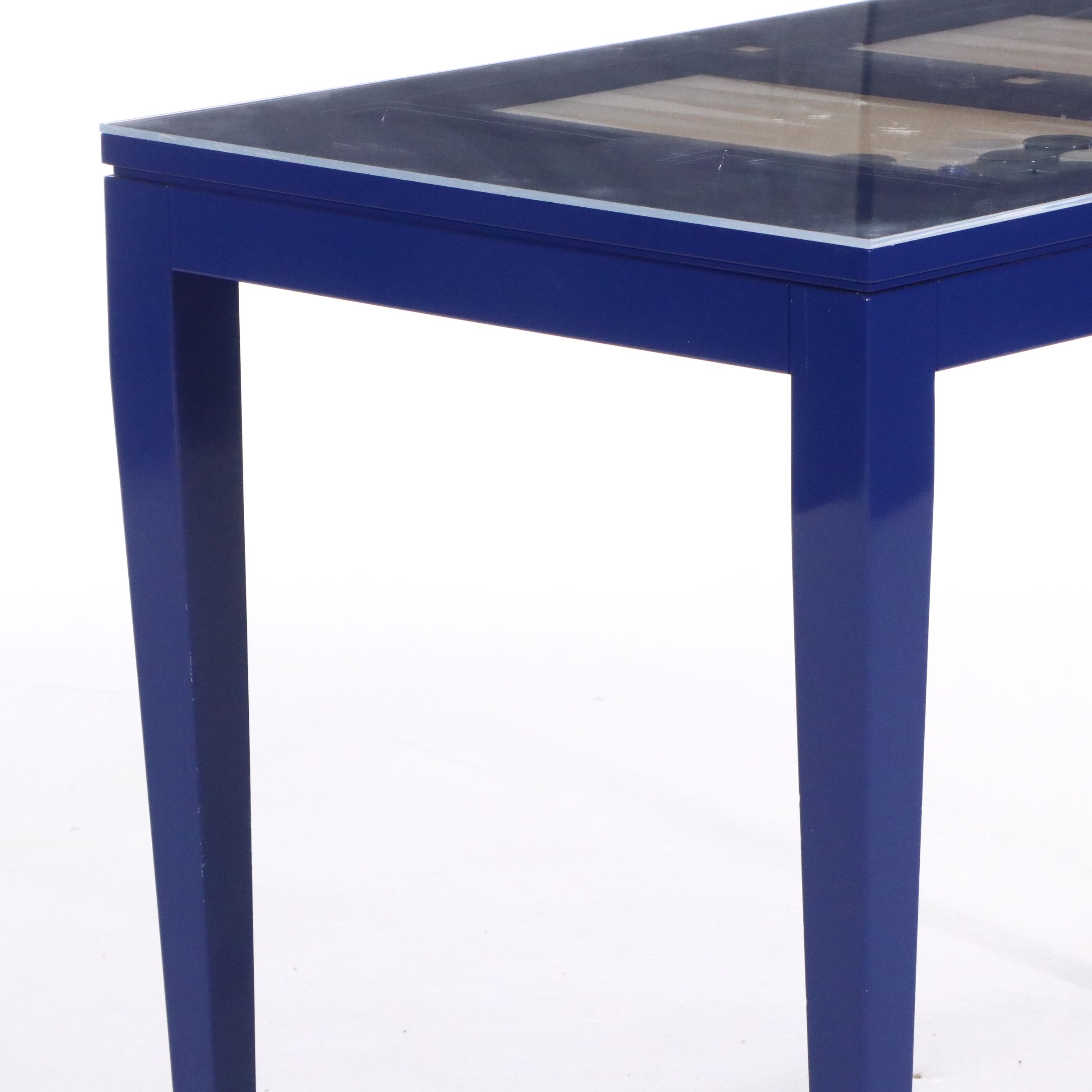 Lacquered Wood Backgammon Table with Accessories, 21st Century