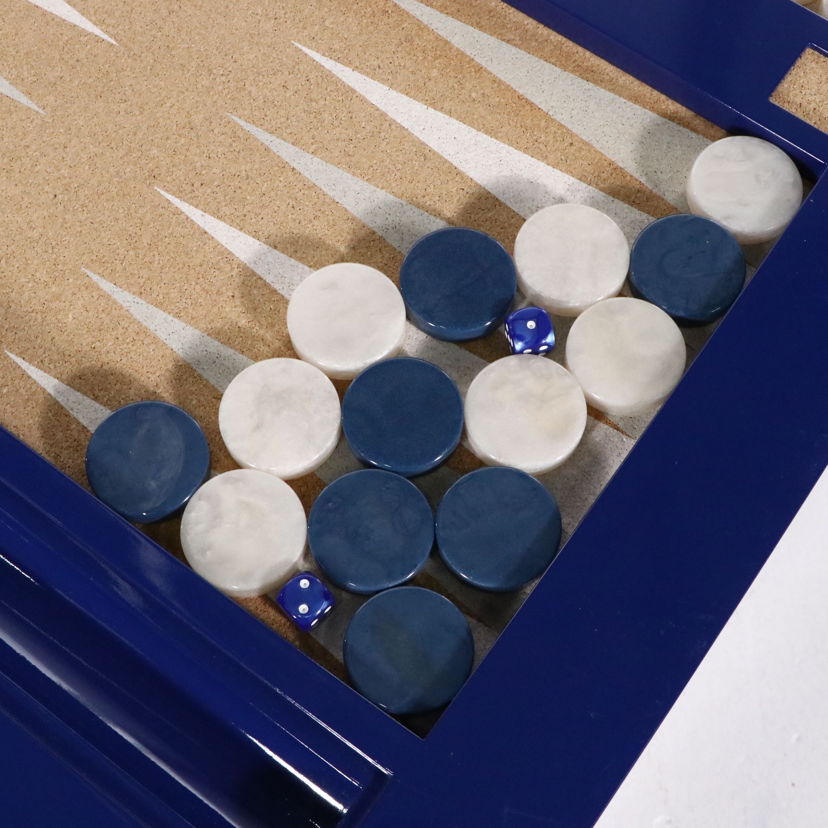 Lacquered Wood Backgammon Table with Accessories, 21st Century
