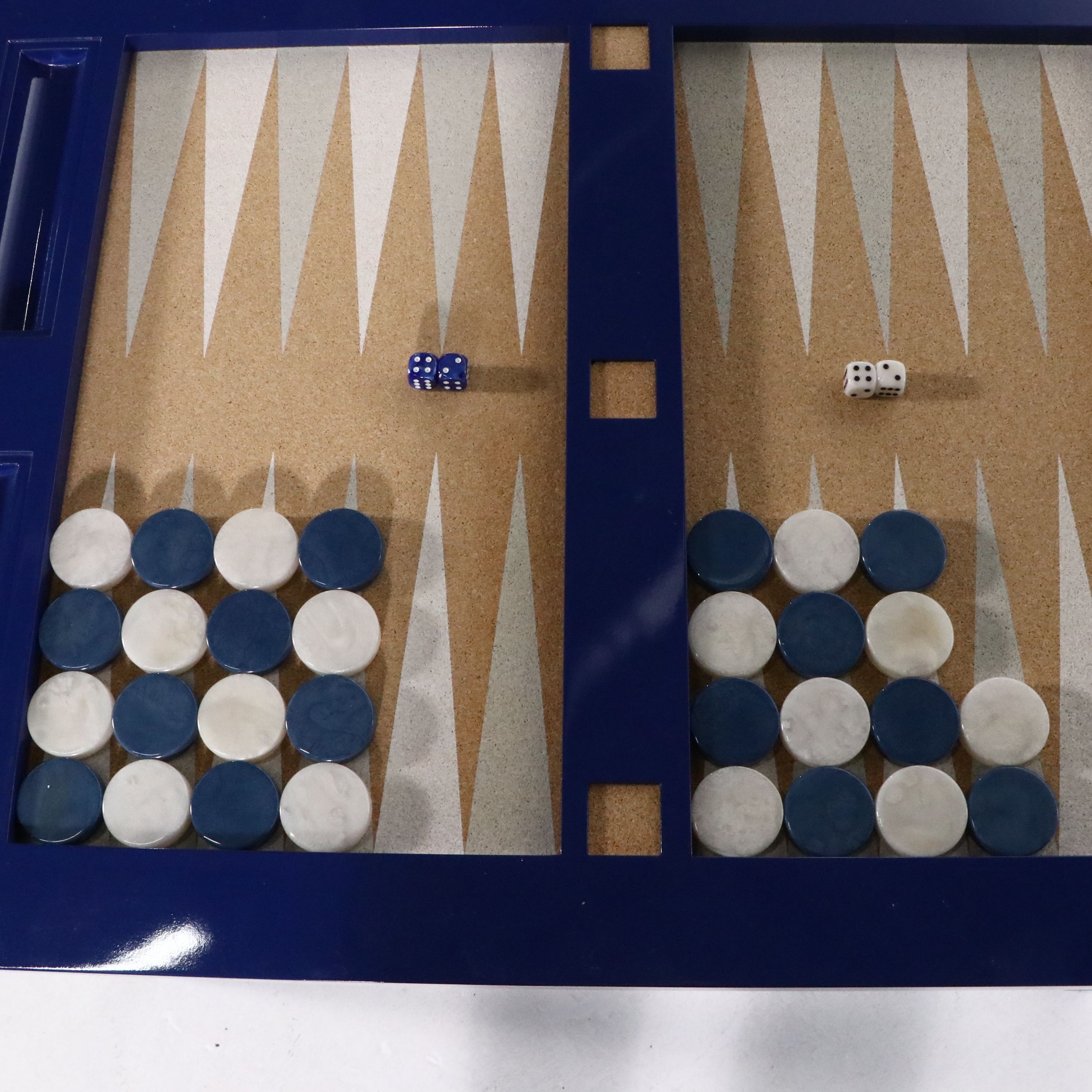 Lacquered Wood Backgammon Table with Accessories, 21st Century