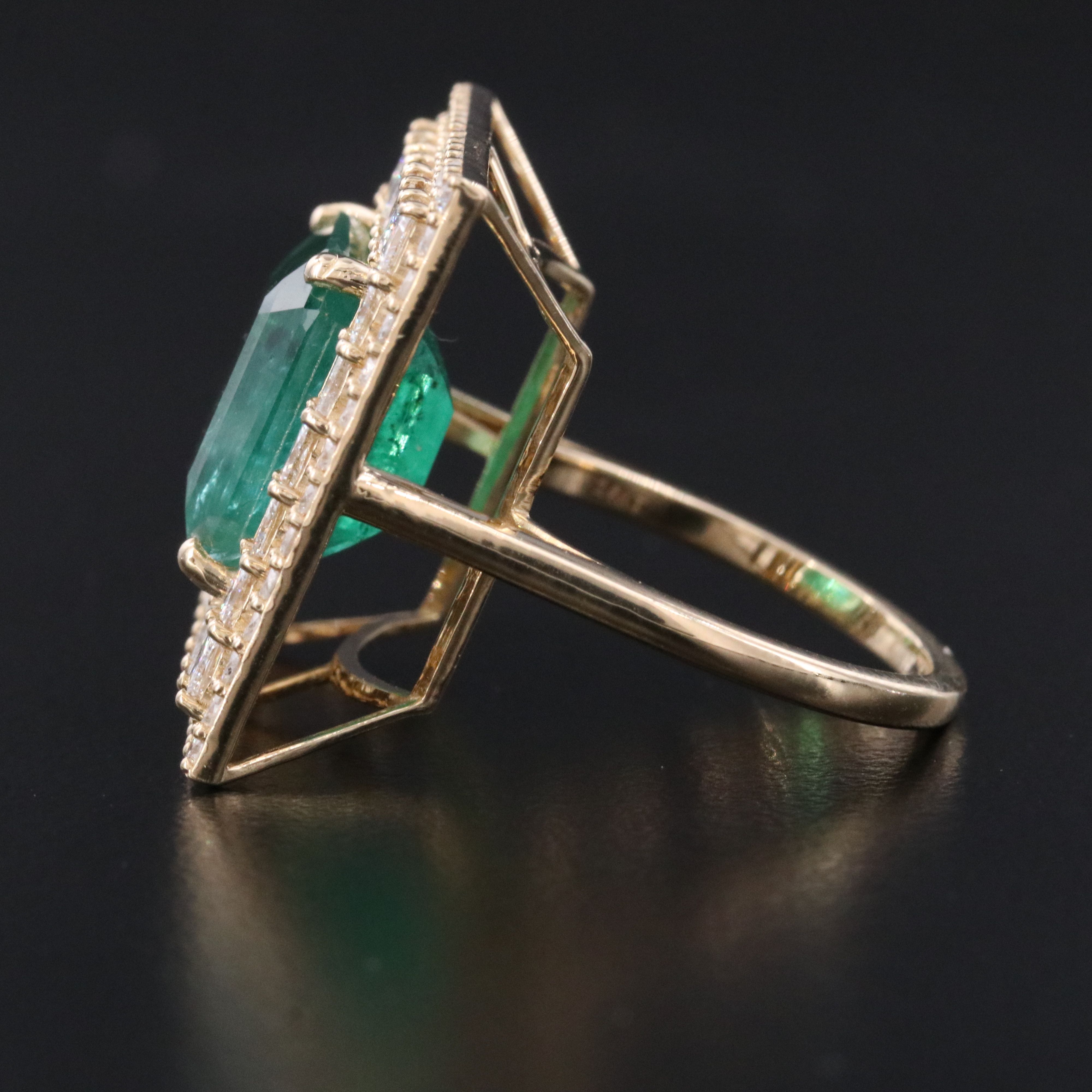 14K 7.24 CT Emerald and 2.62 CTW Diamond Ring