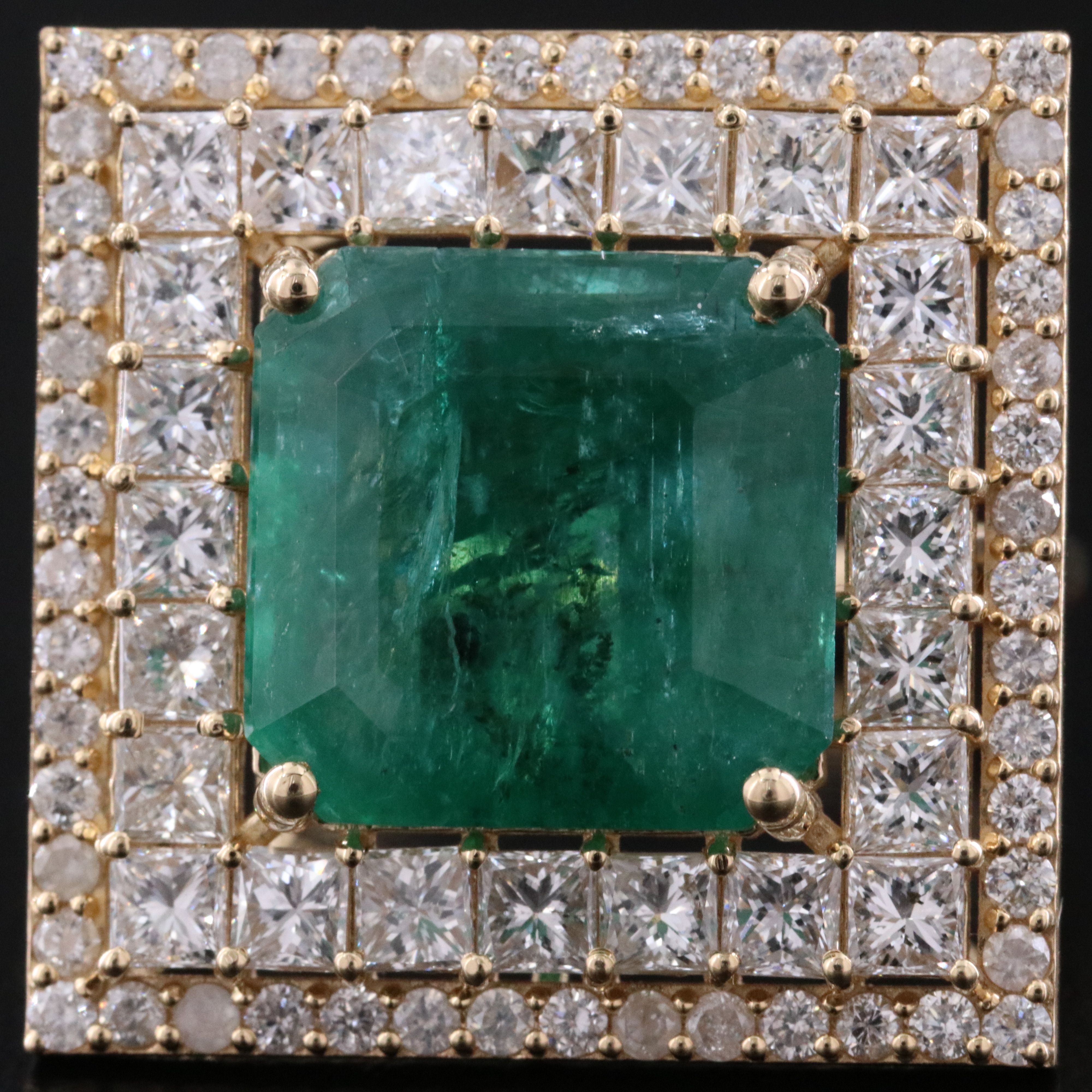 14K 7.24 CT Emerald and 2.62 CTW Diamond Ring