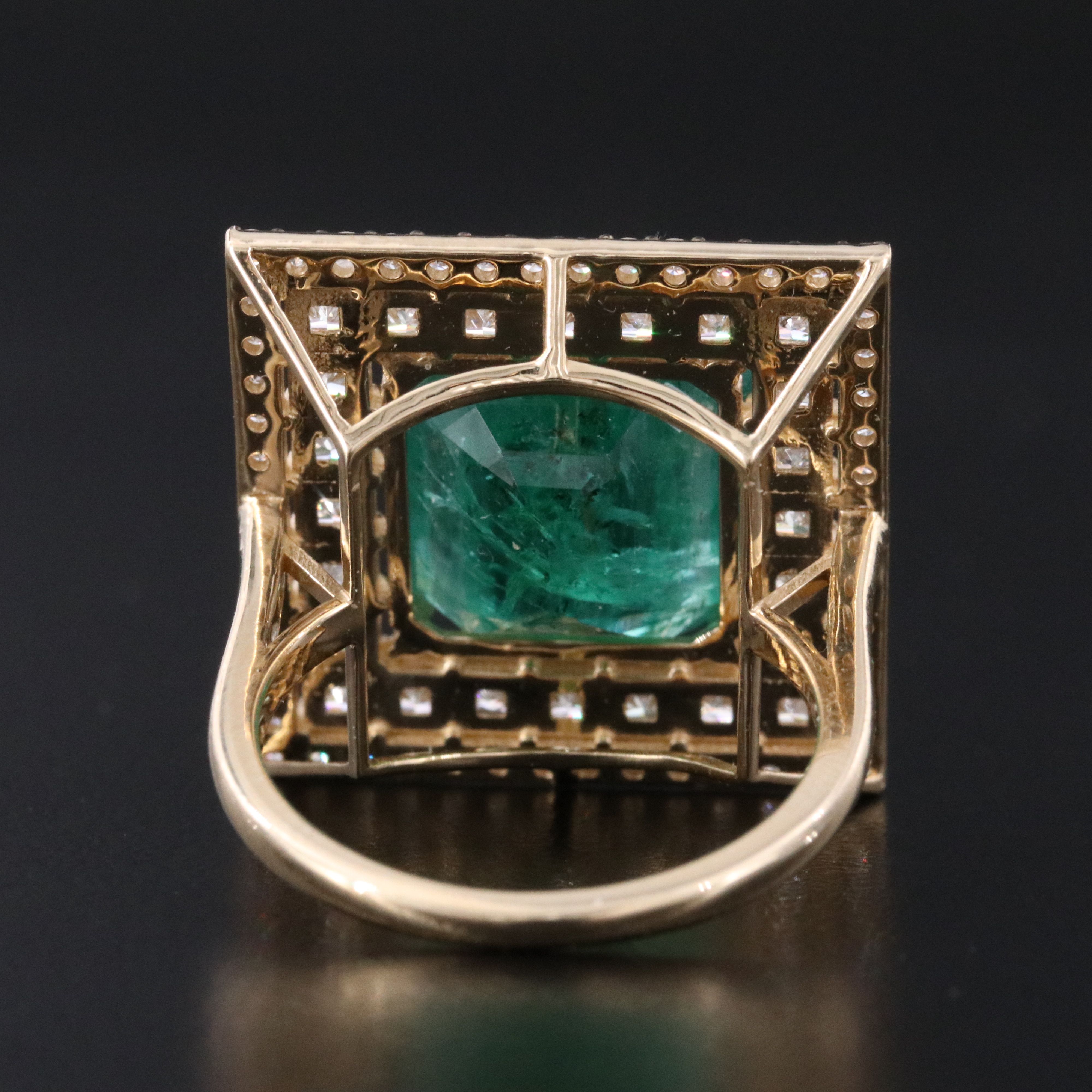 14K 7.24 CT Emerald and 2.62 CTW Diamond Ring