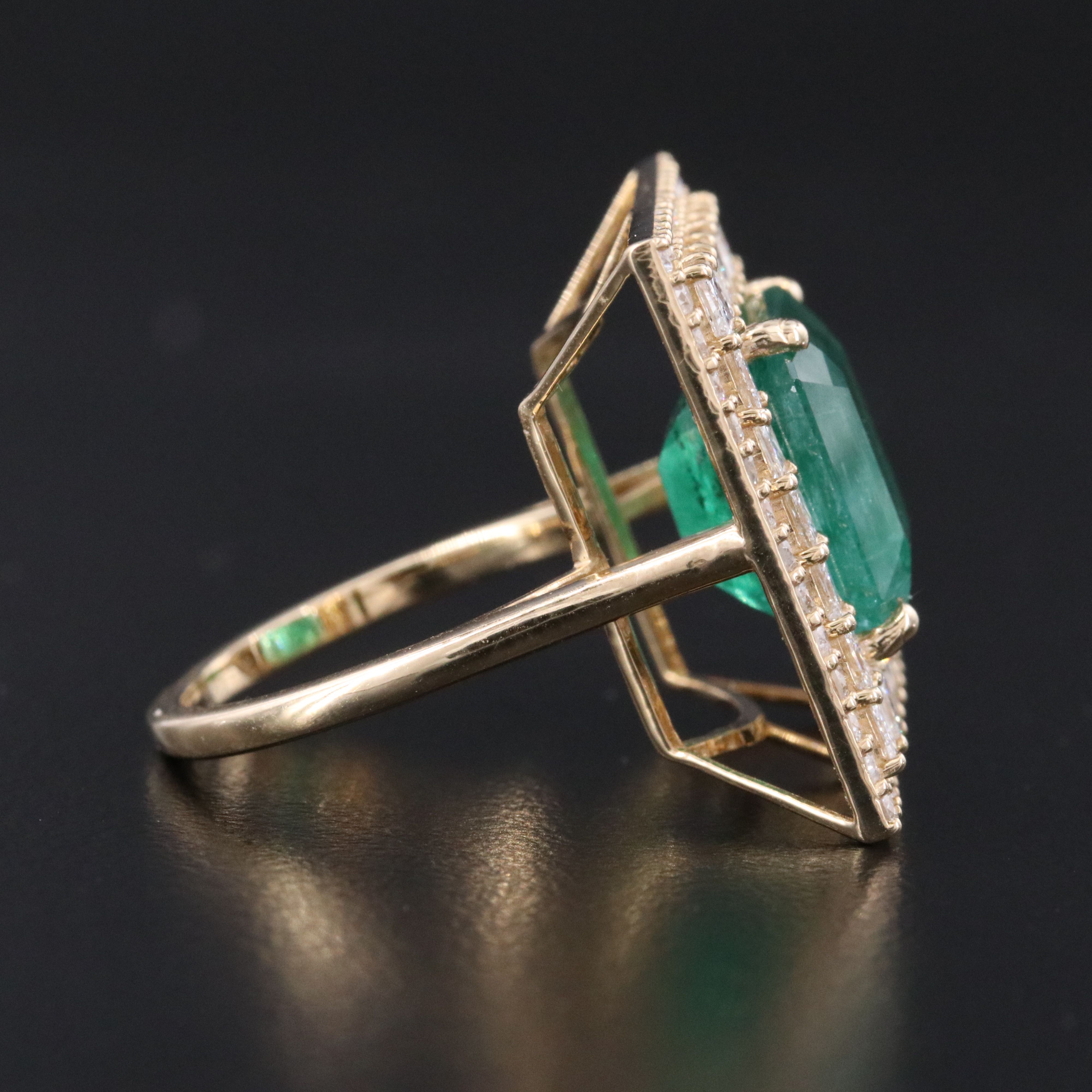 14K 7.24 CT Emerald and 2.62 CTW Diamond Ring