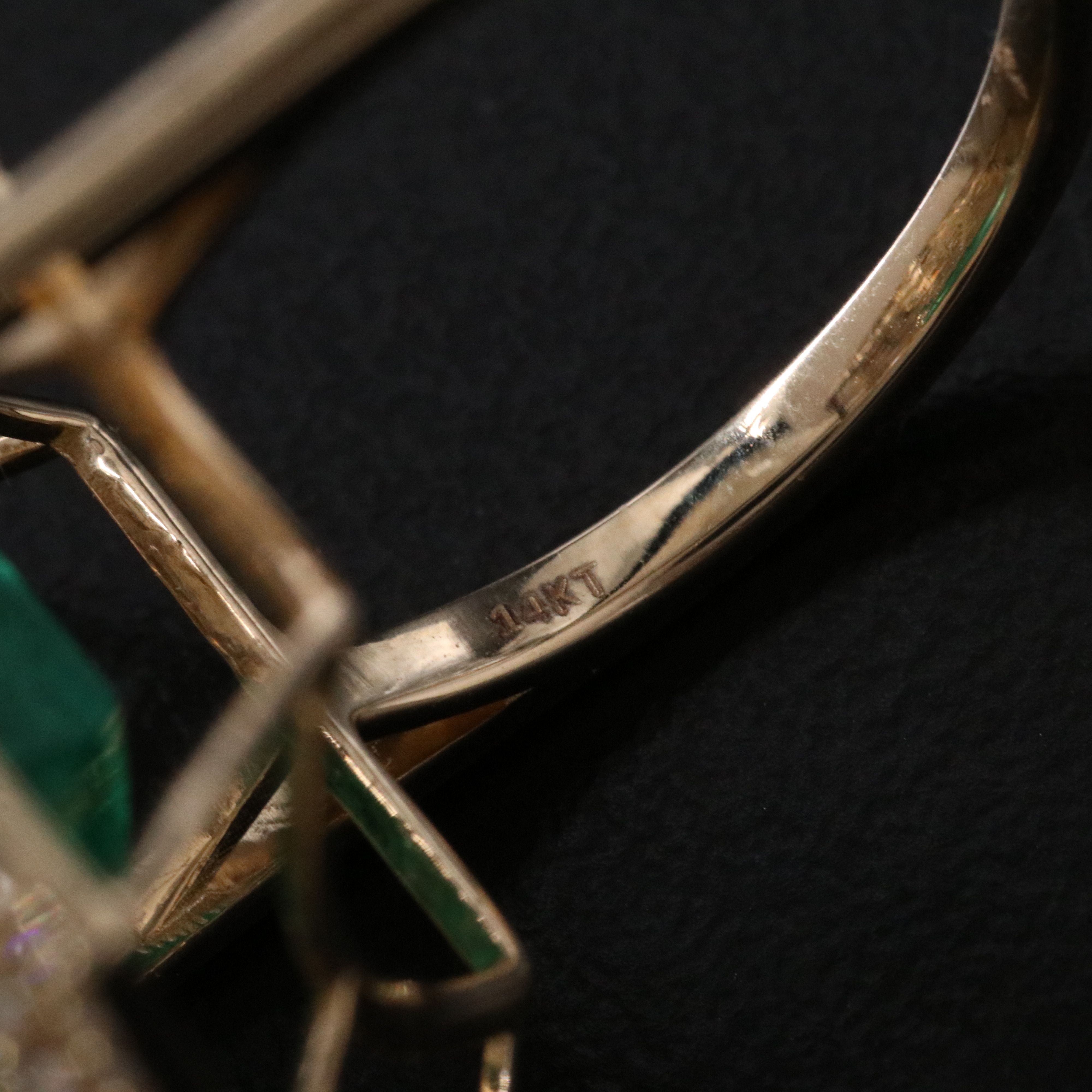 14K 7.24 CT Emerald and 2.62 CTW Diamond Ring