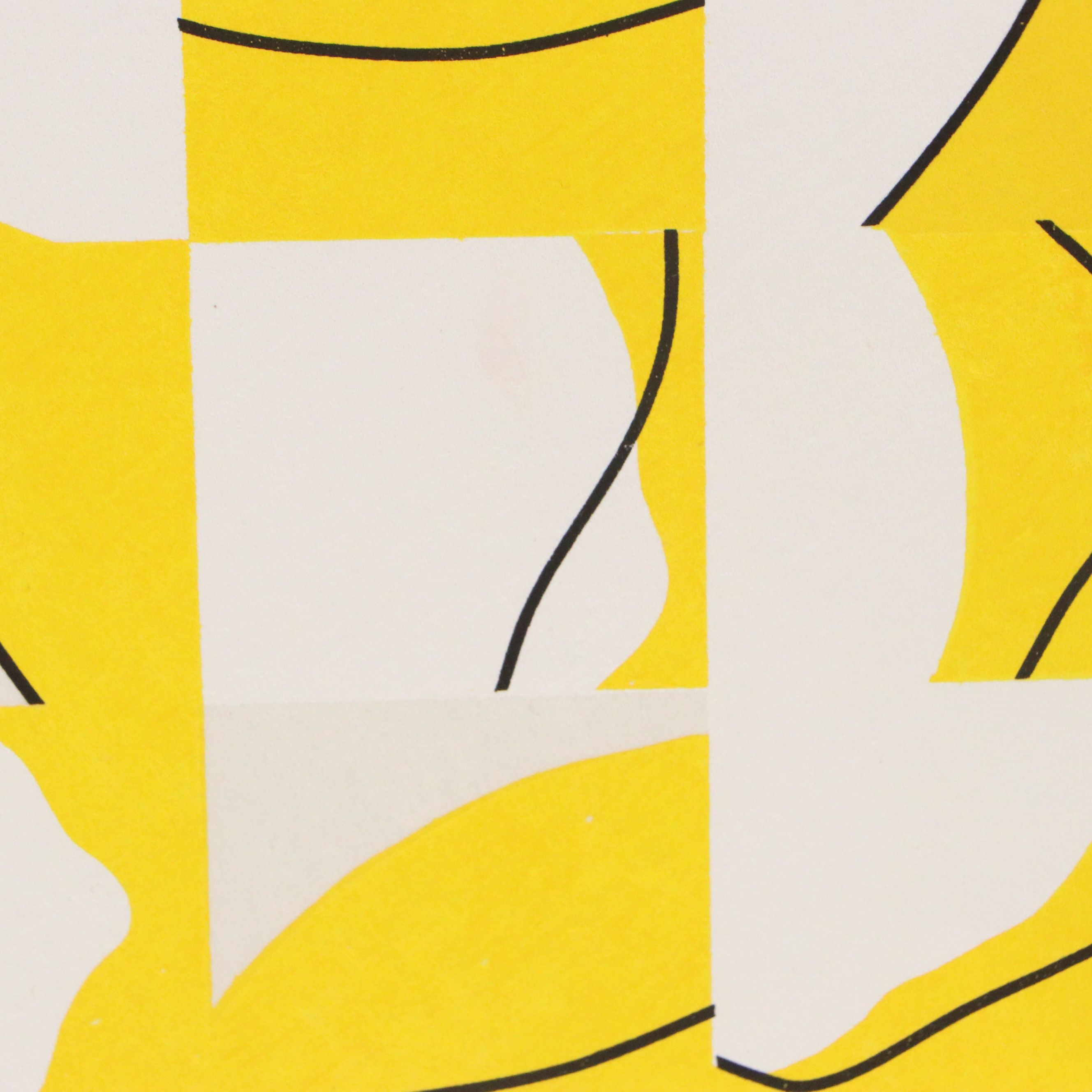 Bold Screenprints of Abstracted Lemons, Mid to Late 20th Century