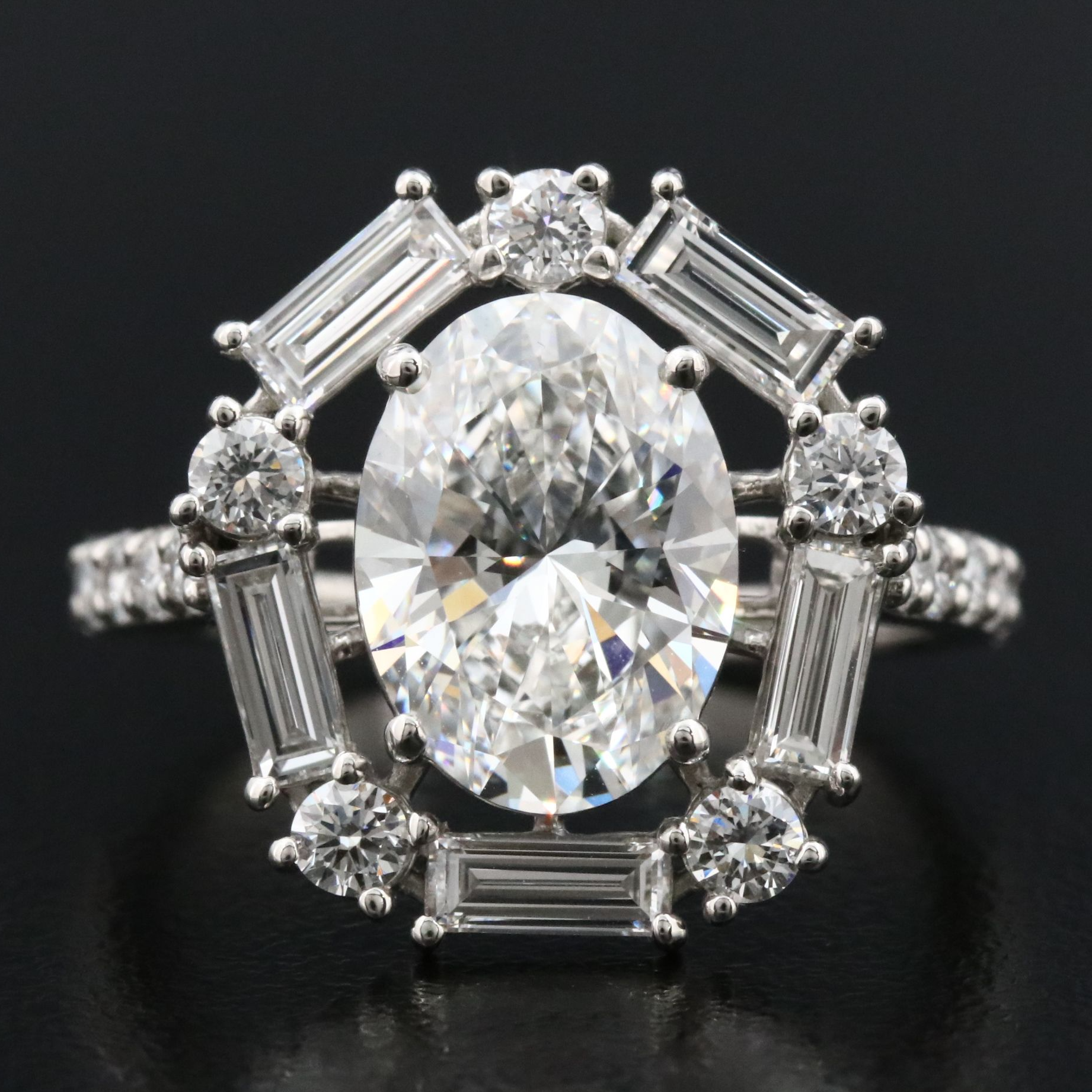 Platinum 3.77 CTW Lab Grown Diamond Ring with IGI Report