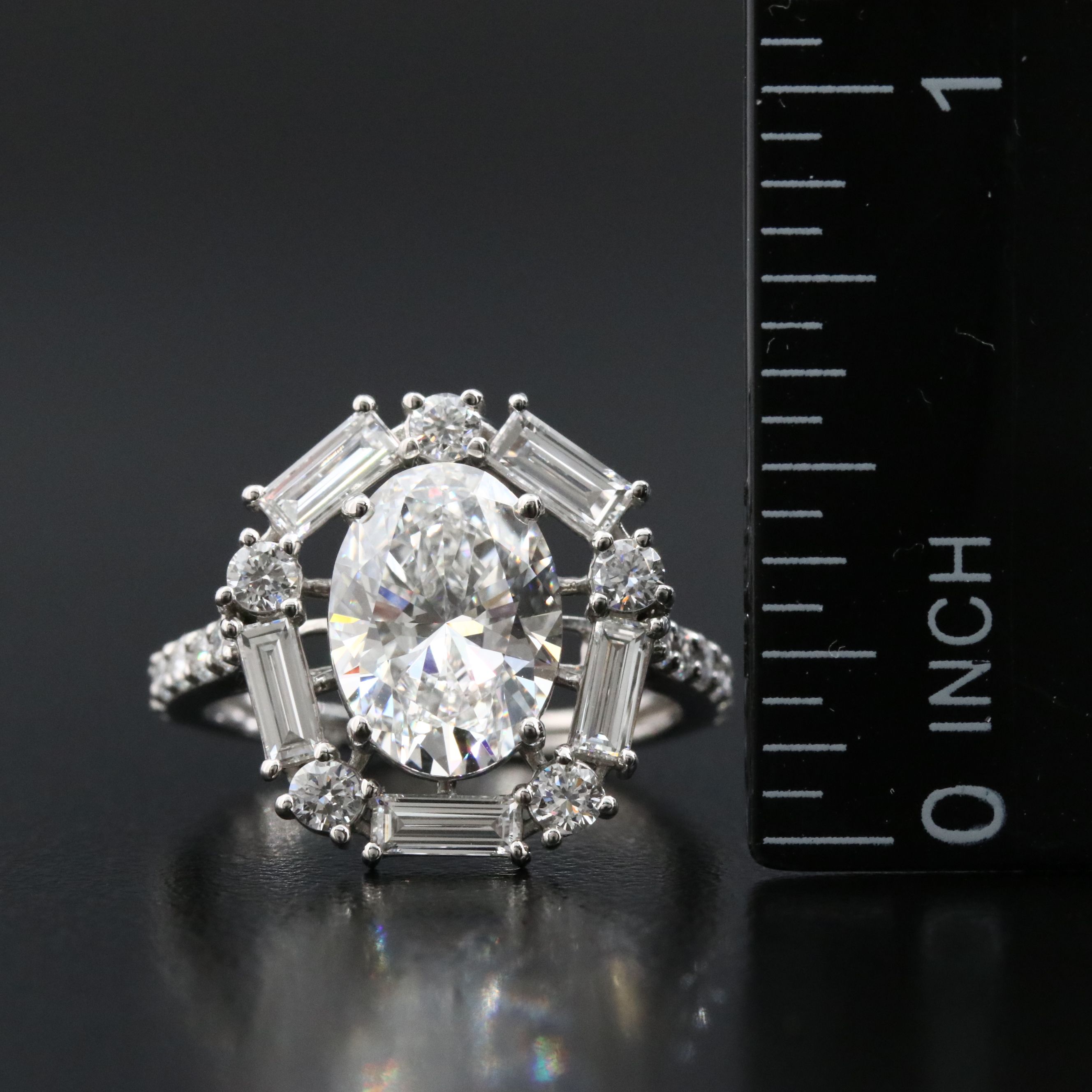 Platinum 3.77 CTW Lab Grown Diamond Ring with IGI Report