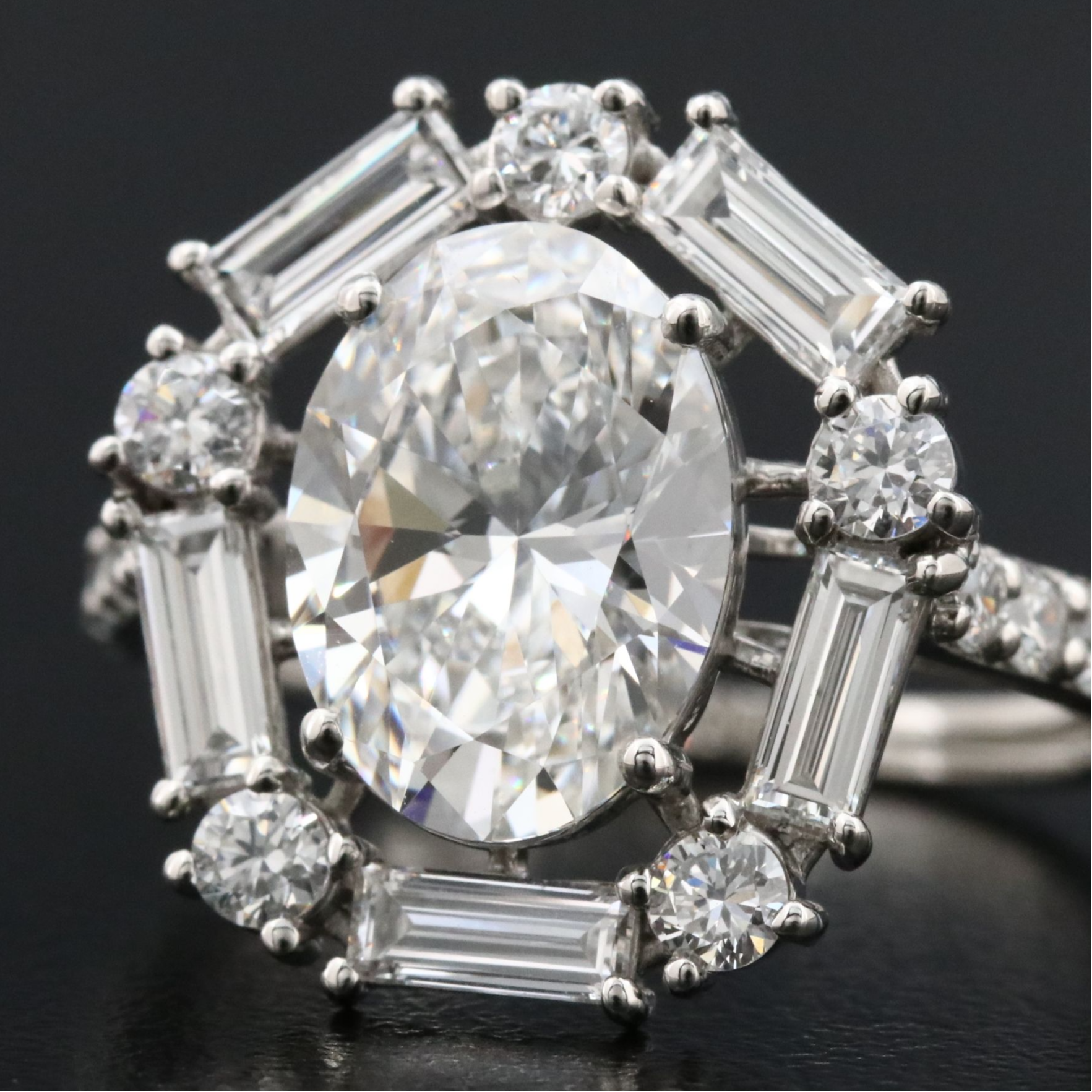 Platinum 3.77 CTW Lab Grown Diamond Ring with IGI Report