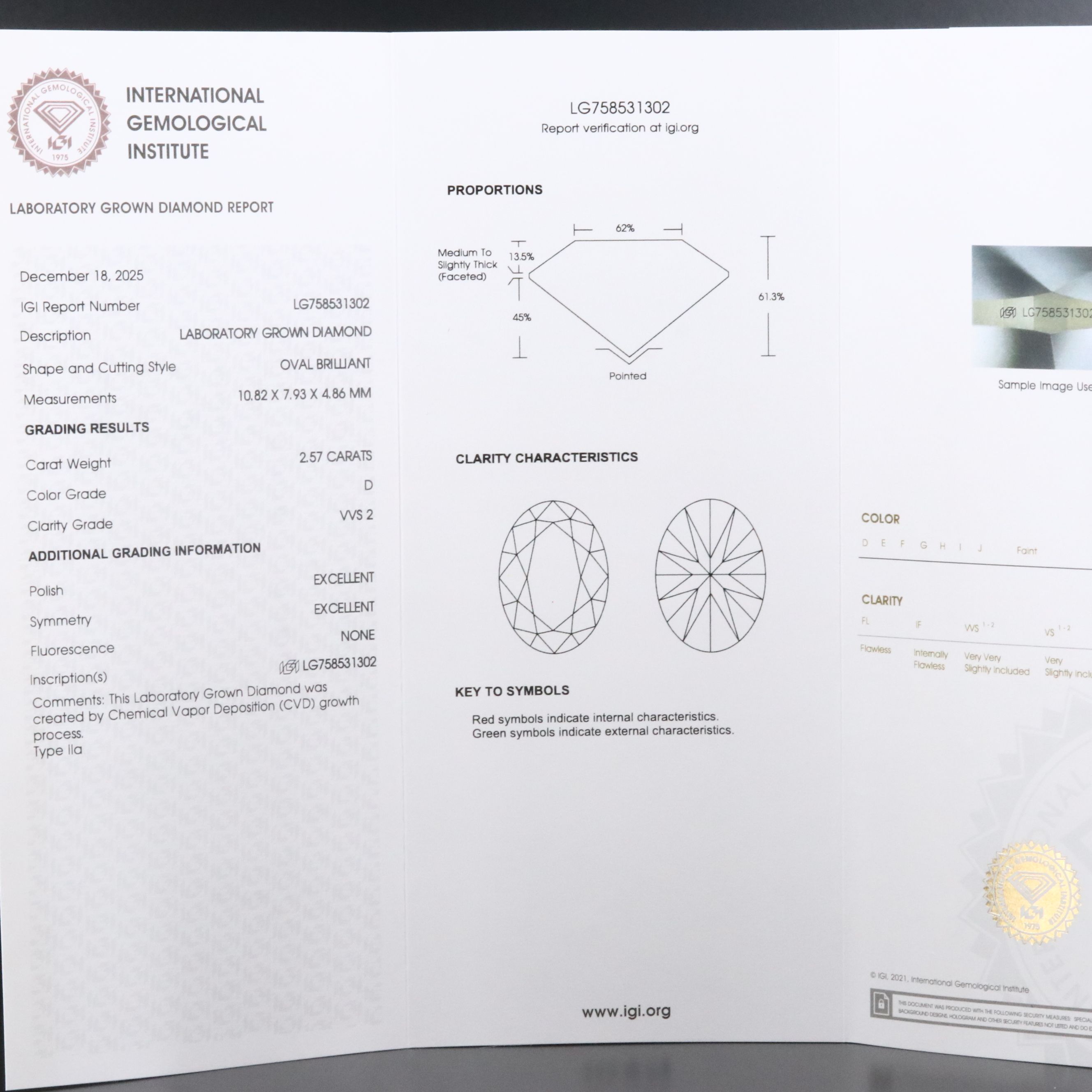 Platinum 3.77 CTW Lab Grown Diamond Ring with IGI Report
