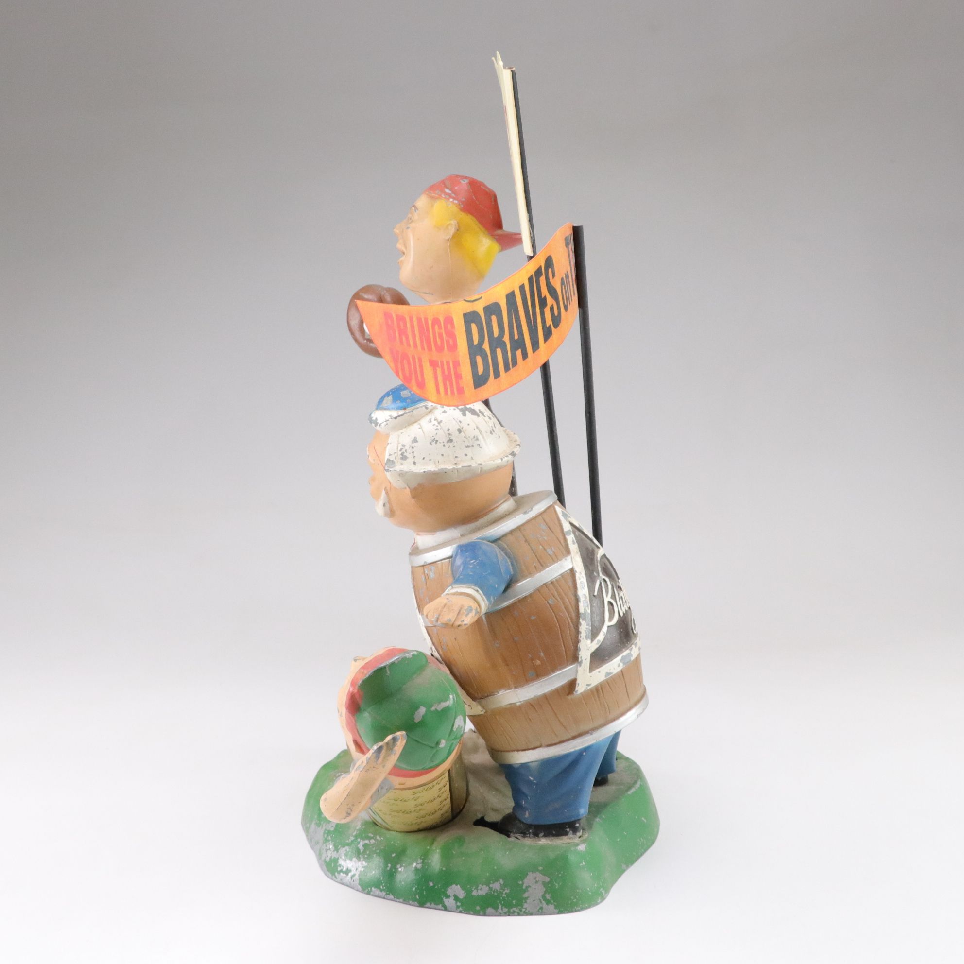 Blatz Beer "Brings You The Braves on TV" Baseball Bar Display