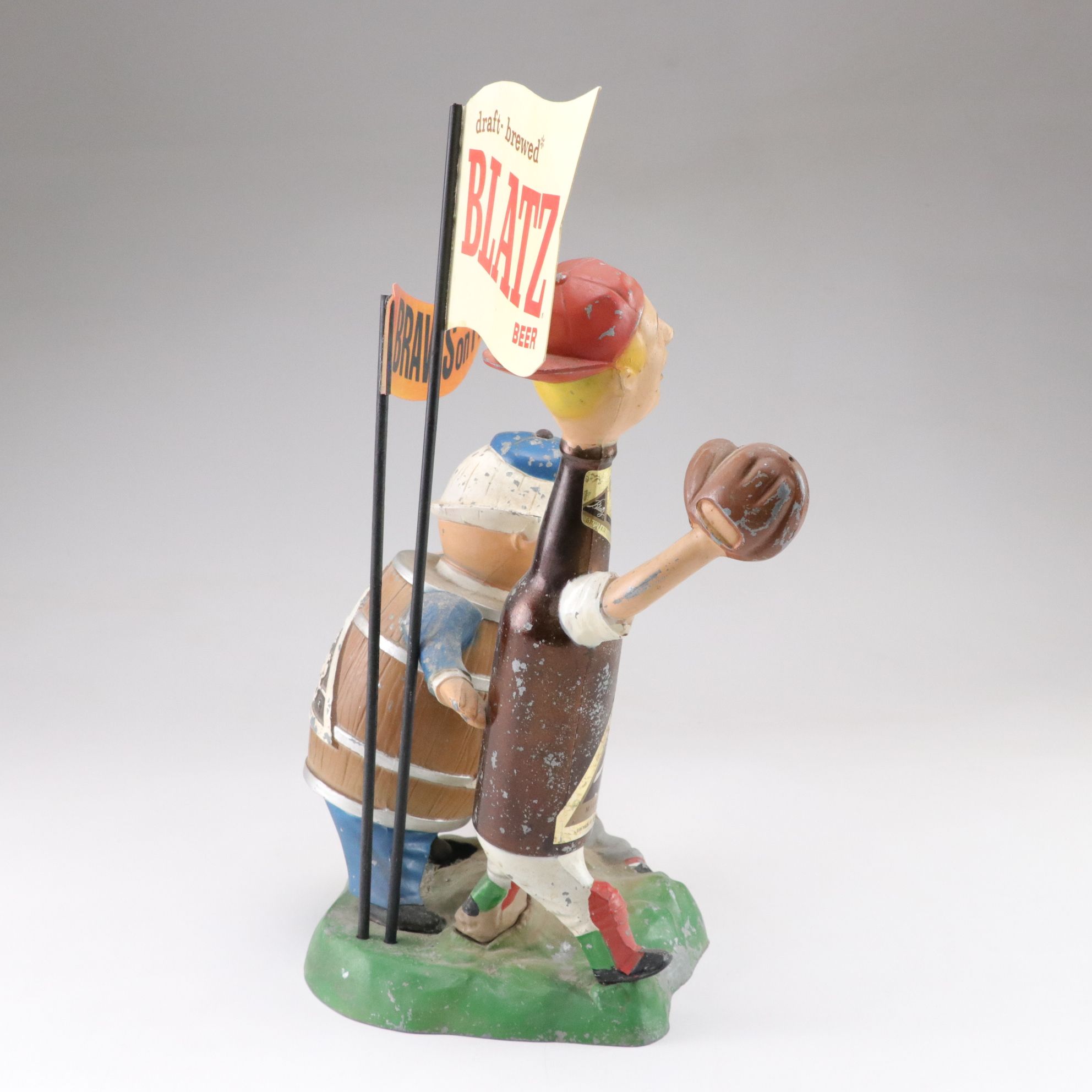 Blatz Beer "Brings You The Braves on TV" Baseball Bar Display