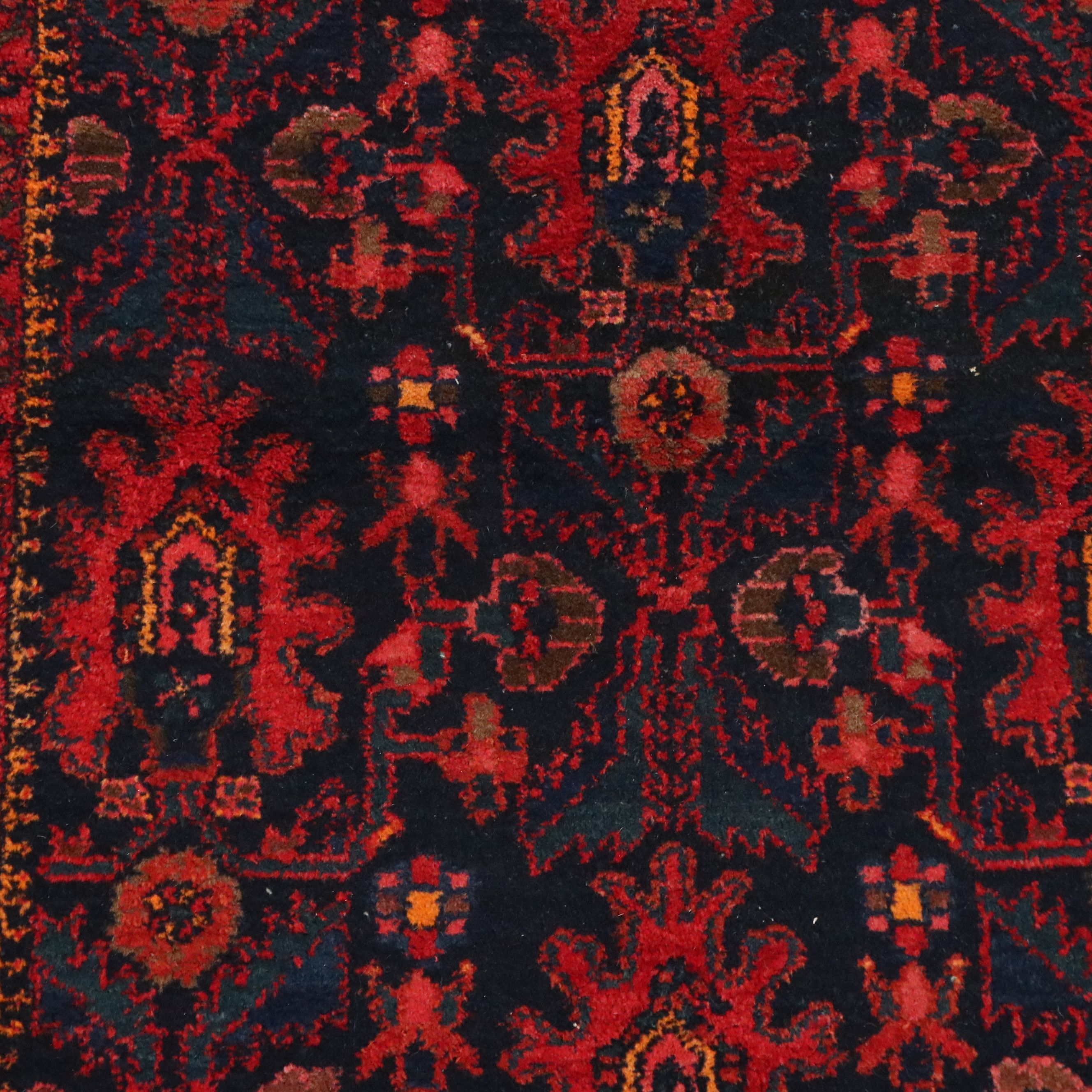3'6 x 4'11 Hand-Knotted Persian Hamadan Accent Rug