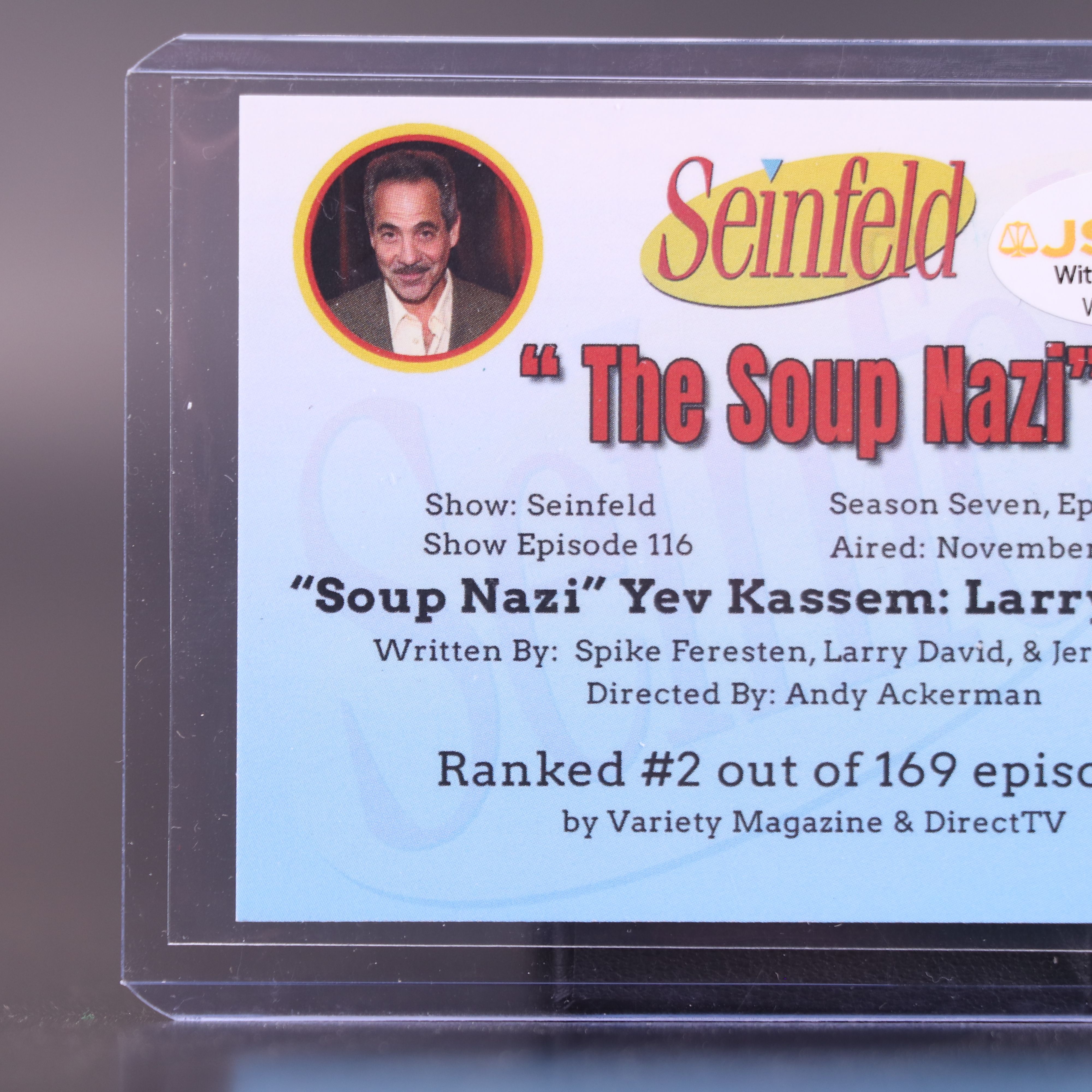 Larry Thomas Signed “Seinfeld” Custom Trading Card, JSA