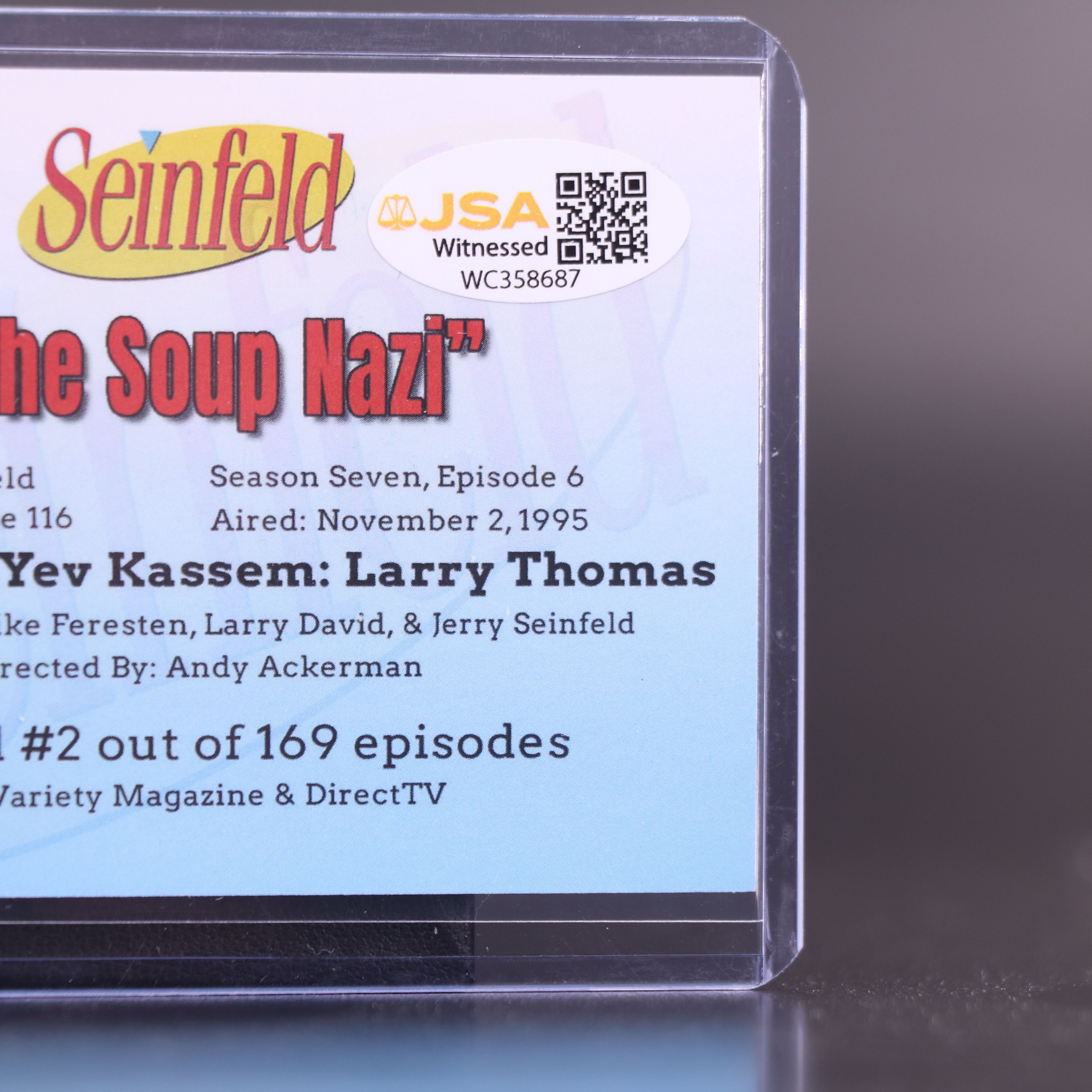 Larry Thomas Signed “Seinfeld” Custom Trading Card, JSA