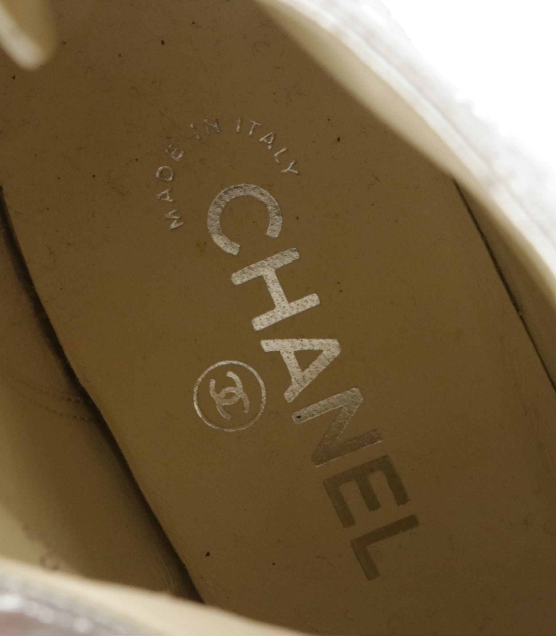 Chanel Silver Metallic Leather Ankle Boots with Sculpted Heel