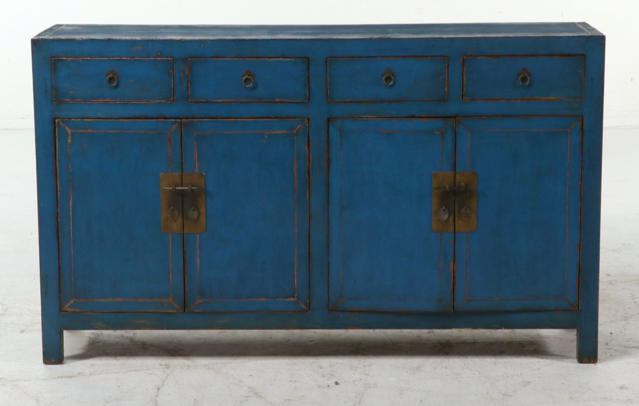 Antique Chinese Lacquered Elm Credenza