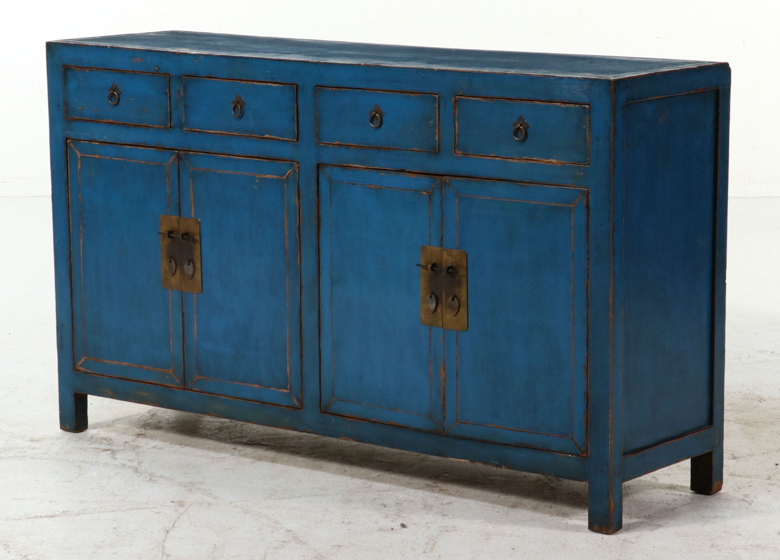 Antique Chinese Lacquered Elm Credenza
