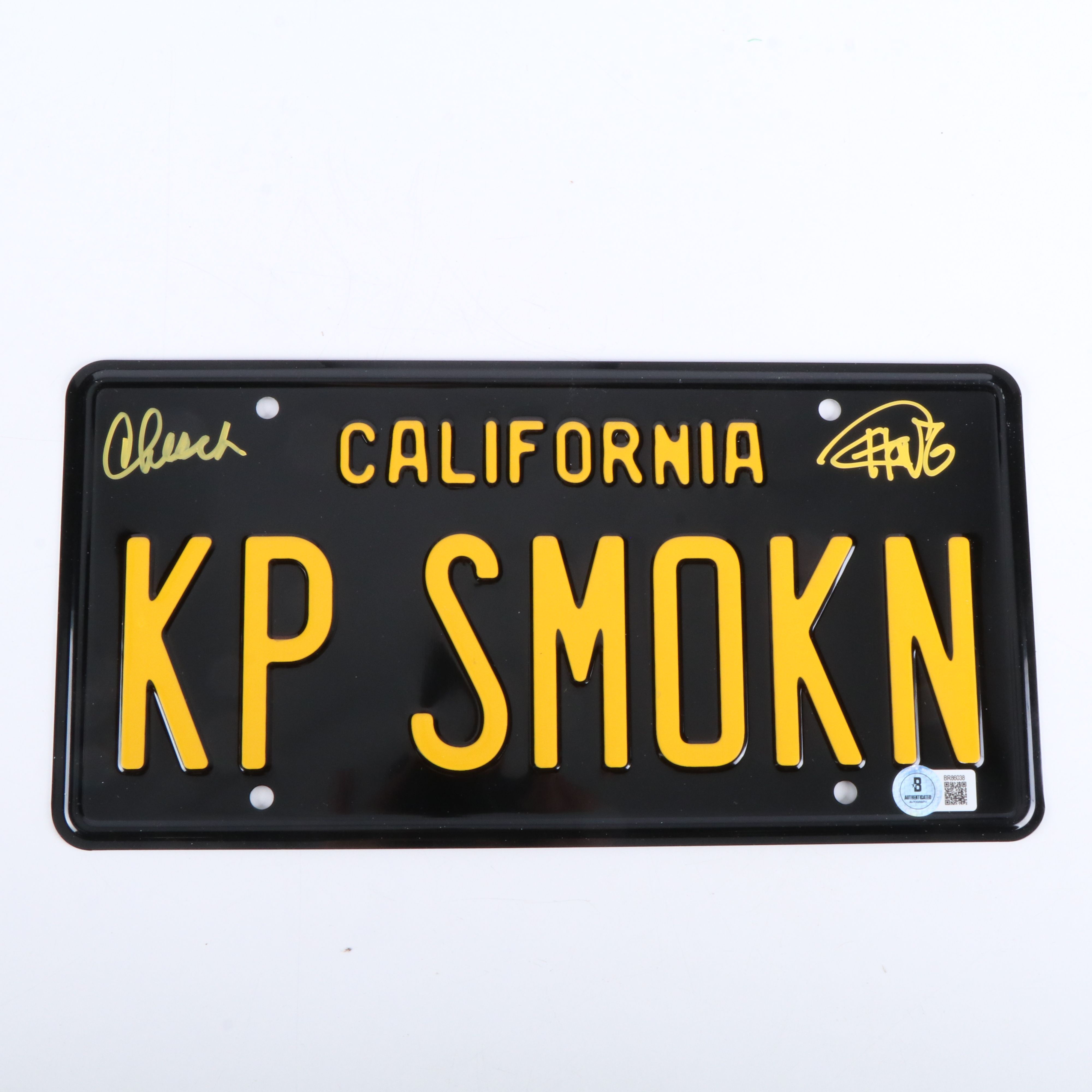 Cheech Marin and Tommy Chong Signed "Up in Smoke" License Plate, Beckett
