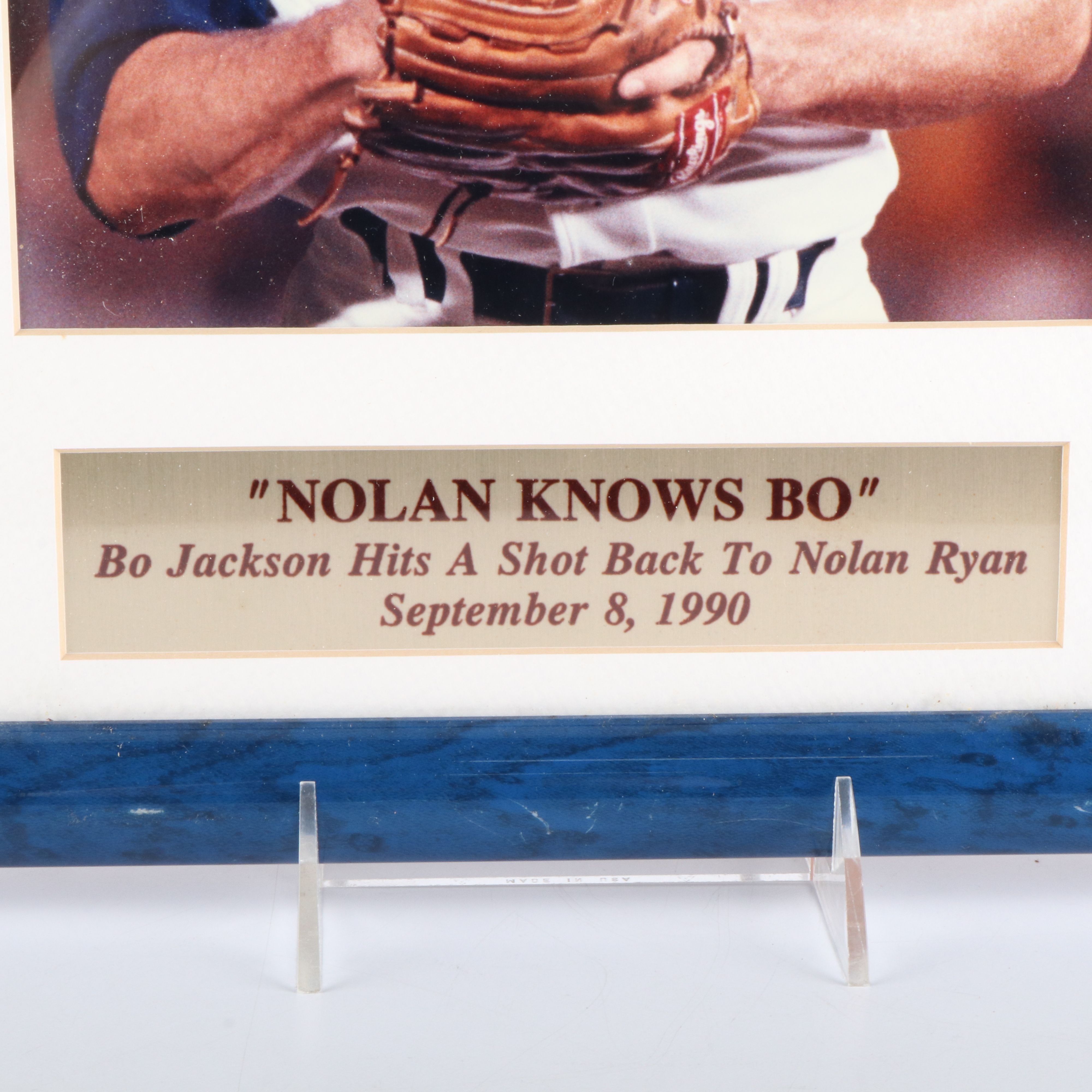 Nolan Ryan Signed "Nolan Knows Bo" Baseball Display